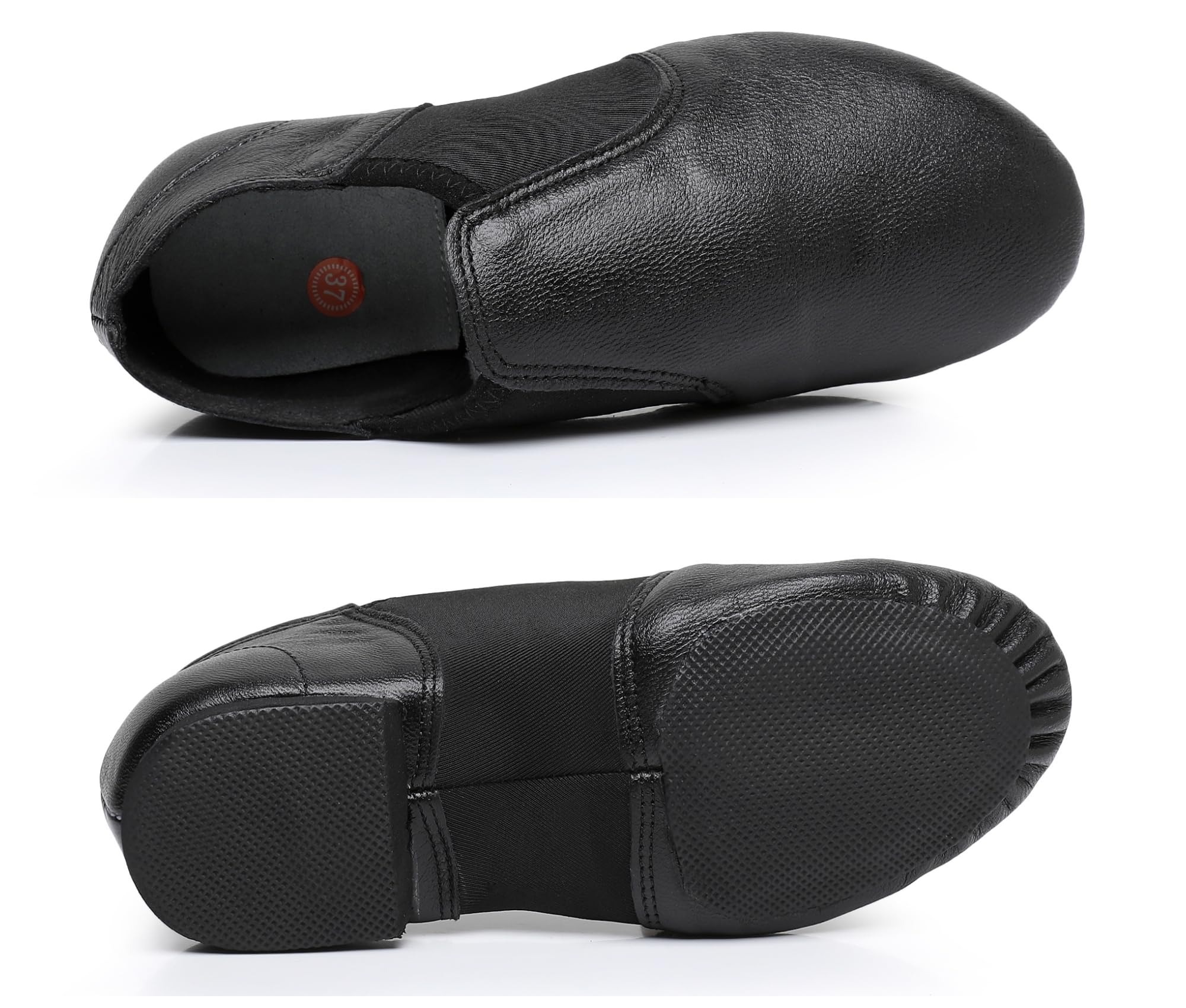 Rosefinch Zapatillas de Baile de Jazz para señoras Zapatillas de Ejercicio de Fondo Blando Zapatillas de Ballet de Yoga elásticas Zapatillas de Baile de Cuero, 34-42EU