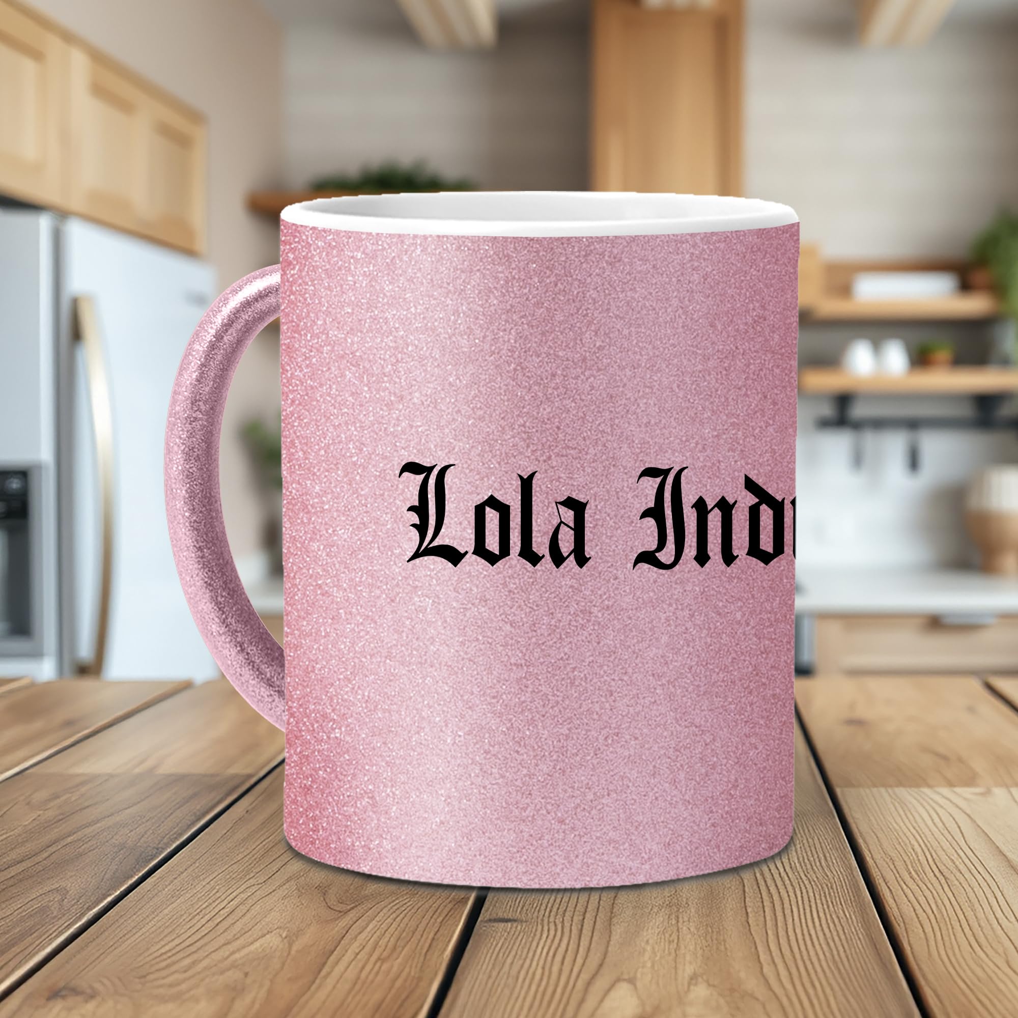 mundohuevo Tazas Únicas | Lola Índigo | Edición Especial Purpurina Rosa | Mensaje Auténtico para Fans | Tazas para Café, Té... | Regalo para Fans de Cantantes