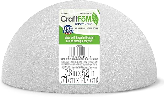 FloraCraft CraftFōM Half Ball 2.8 x 5.8 Inch White