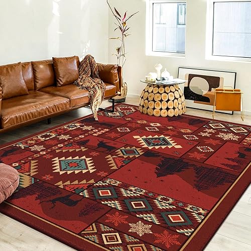 BEIMO Alfombras de área para sala de estar, alfombra de Navidad de 4 x 6, lavable a máquina, para dormitorio, decoración de vacaciones, cubierta de