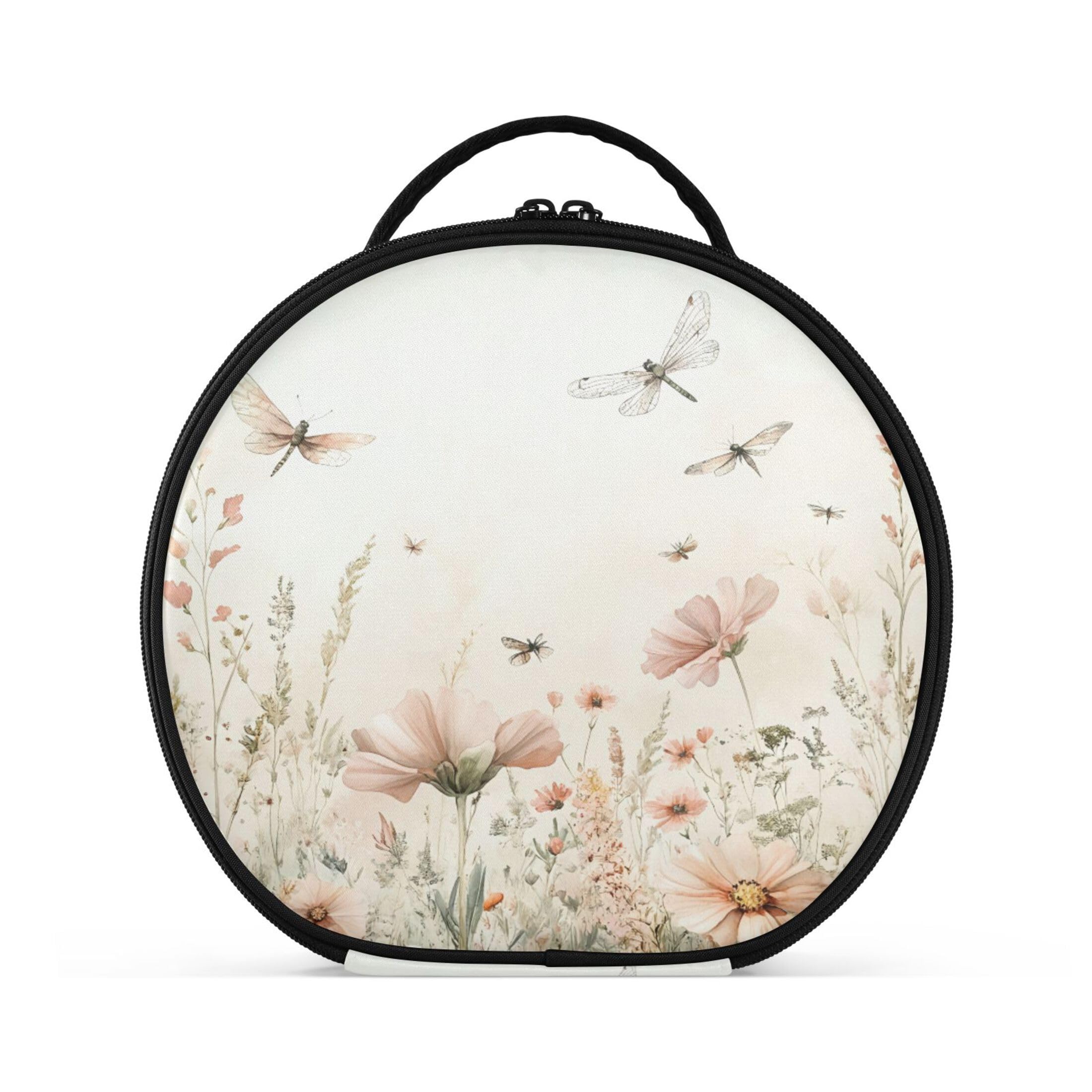 Takiito Watercolor Wildflowers Travel Makeup Case Portable Makeup Box Artist Cosmetic Case Organizer With Adjustable Dividers