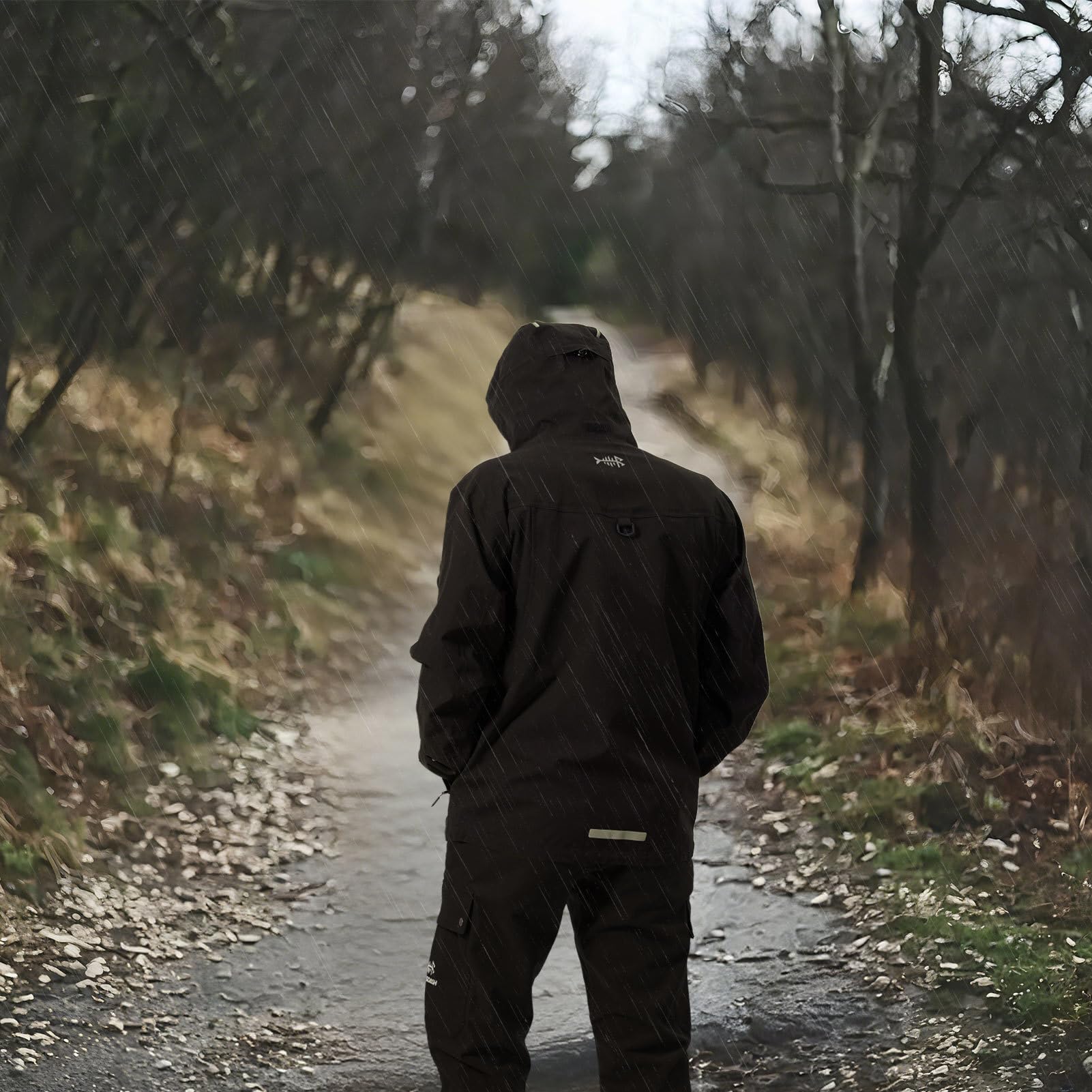 BASSDASH Walker - Pantaloni da caccia da uomo, impermeabili, traspiranti, con tessuto esterno silenzioso, per la pesca di tacchino