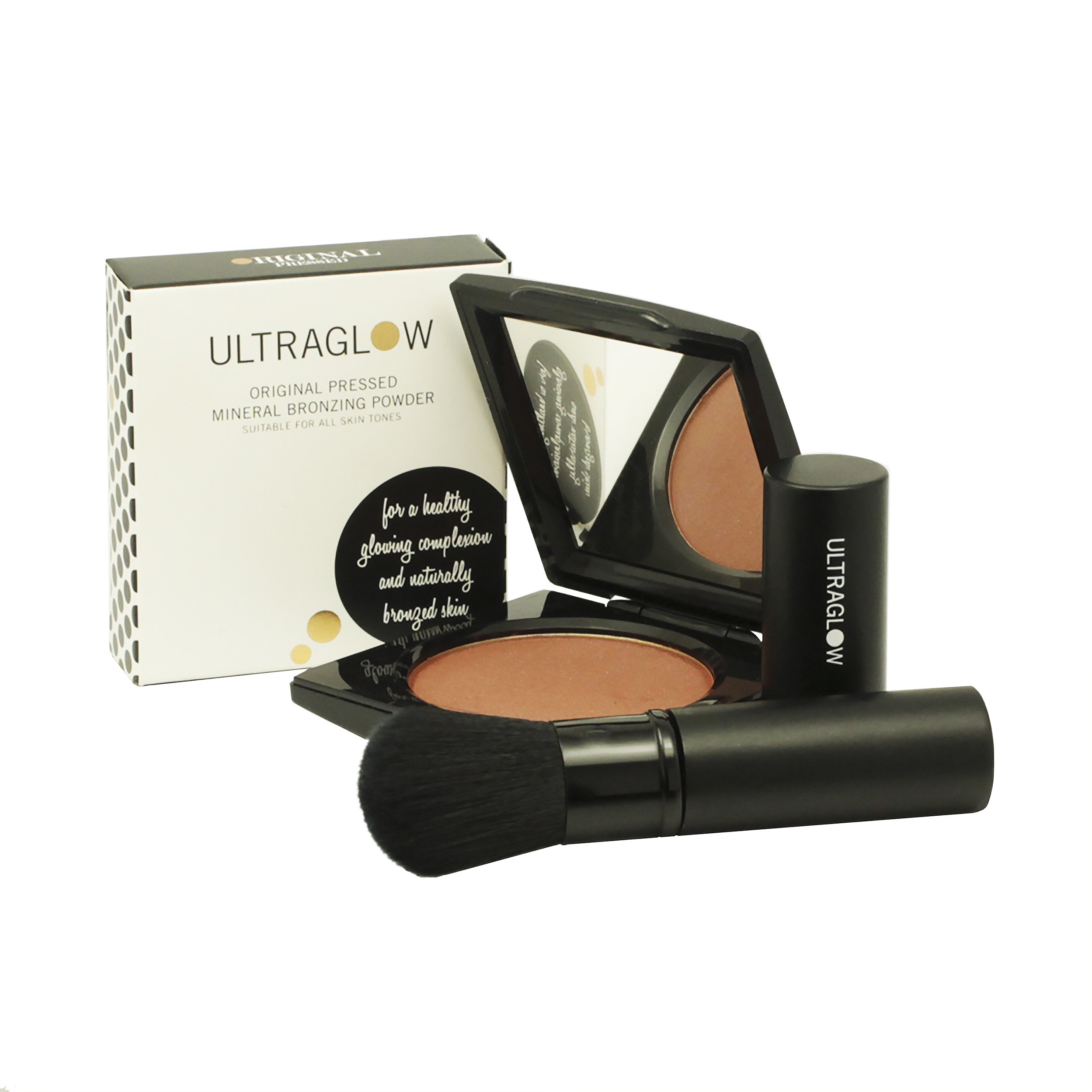 Original Pressed Bronzing Powder with Compact Retractable Brush by Ultra Glow