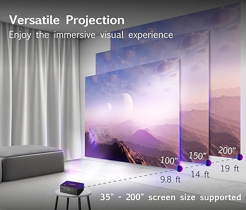 Miniatura 7 de Proyector inalámbrico Native 1080P Full HD, corrección Keystone y diseño a prueba de polvo, proyector de cine en casa y oficina, compatible Roku,