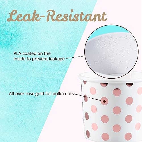 Miniatura 5 de Vasos de papel para helado, 100 cuencos de postre desechables de 10.5 fl oz para alimentos calientes o fríos, suministros de fiesta de 10.5 fl oz
