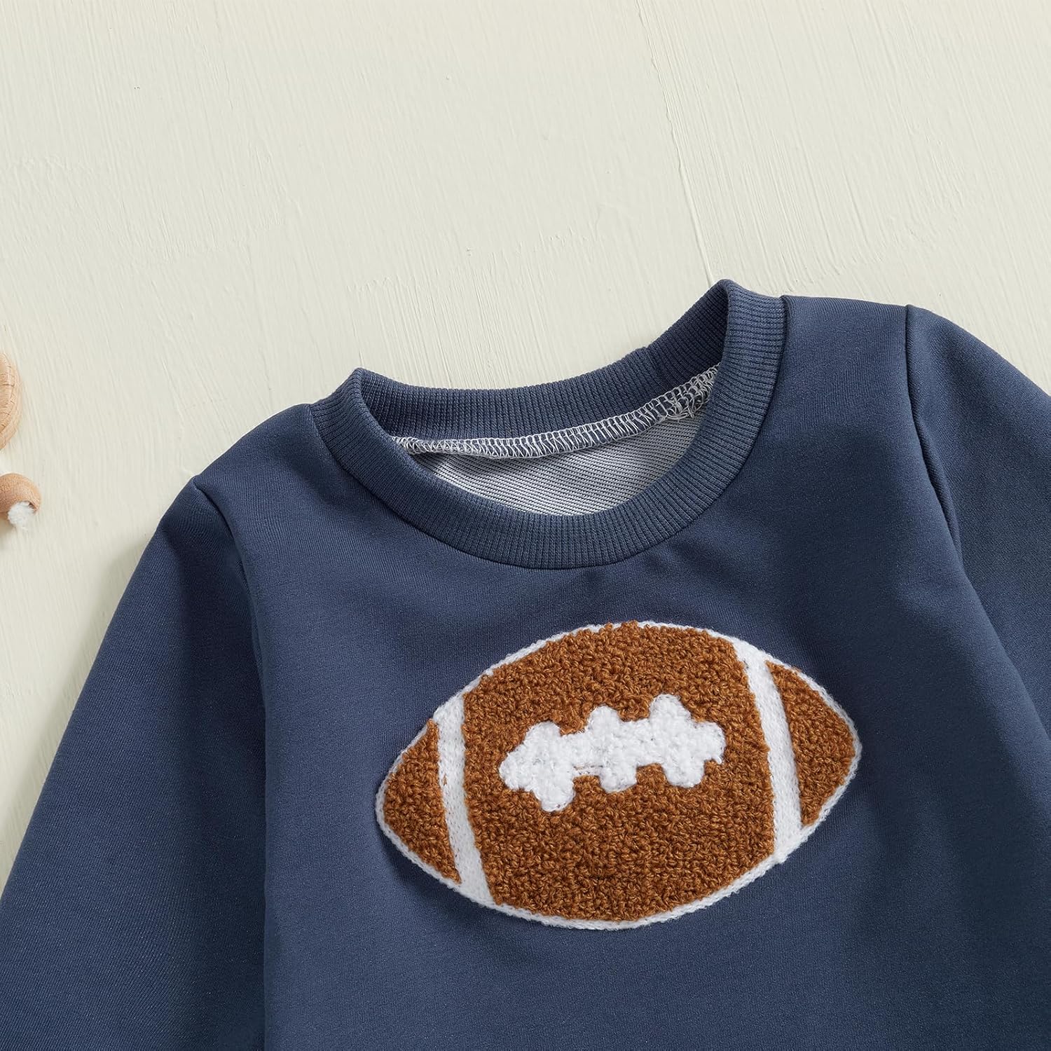 Infant Toddler Baby Boy Game Day Outfits Long Sleeve Shirts Football Sweatshirt + Pants 2Pcs Football Outfits 12-18 Months Blue image 3 of 7 B0DK7BCQFH