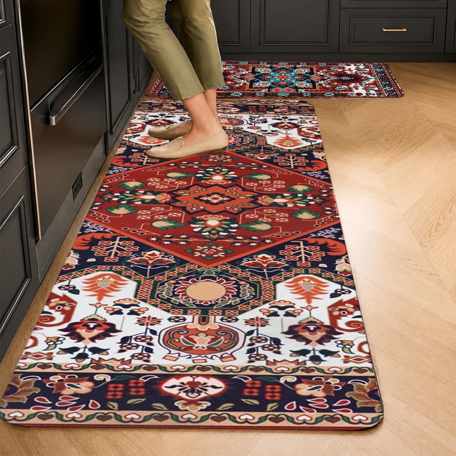 MAXOSHINE Kitchen Runners - Anti-Slip & Waterproof -14
