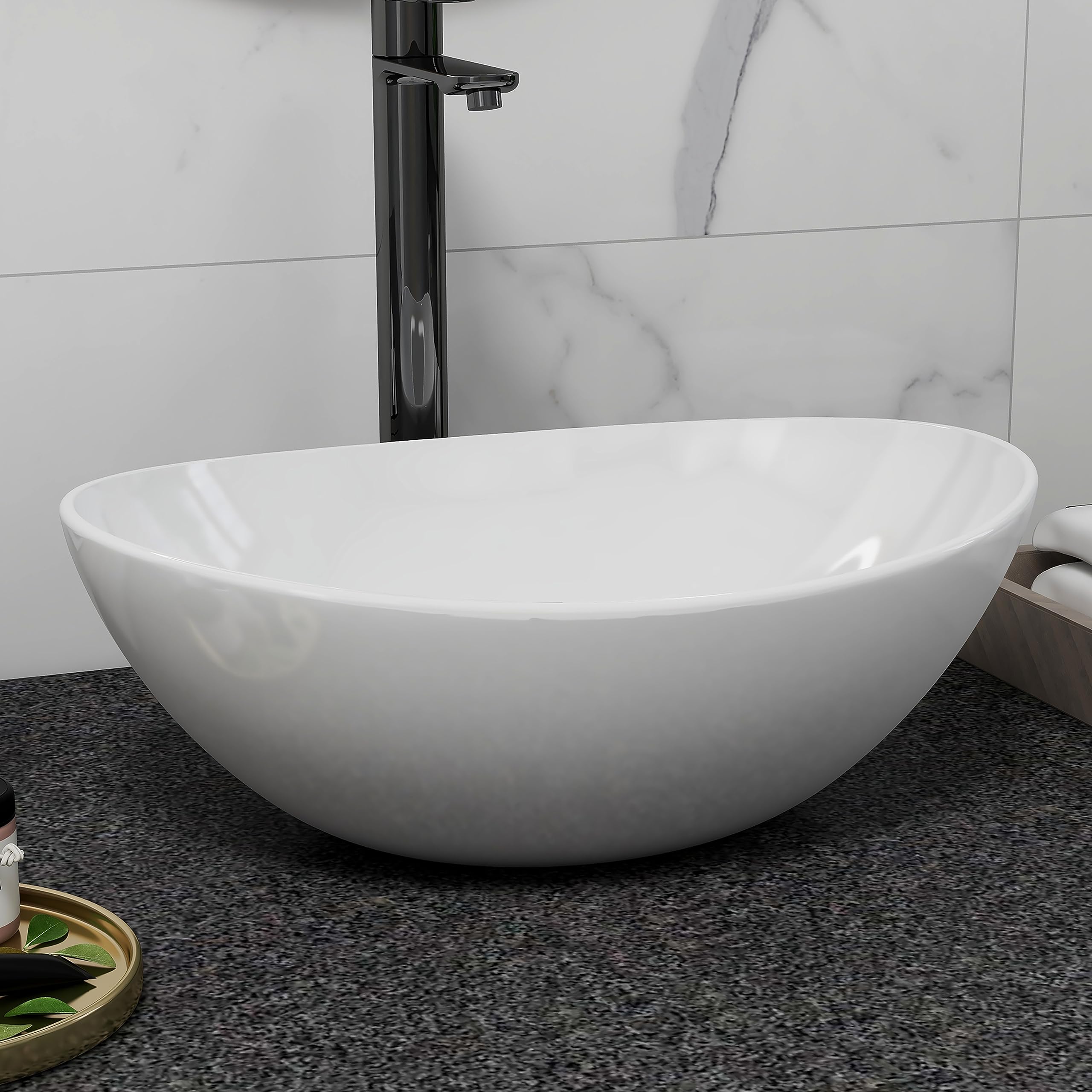 Plantex Platinum Ceramic Tabletop Oval Wash Basin/Countertop Bathroom Sink (White, 16.5 x 13.5 x 7 Inch) (B0BSXPBDM6) Amazon Price History, Amazon Price Tracker