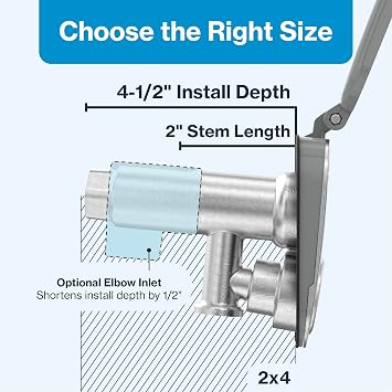 Aquor House Hydrant V2+ Frost Free Outdoor Faucet, Anti Siphon Valve with Quick Connect, Frost Proof Flush Wall Hose Bib, 2 inch Stem, 4-1/2 inch Install Depth, Slate Gray