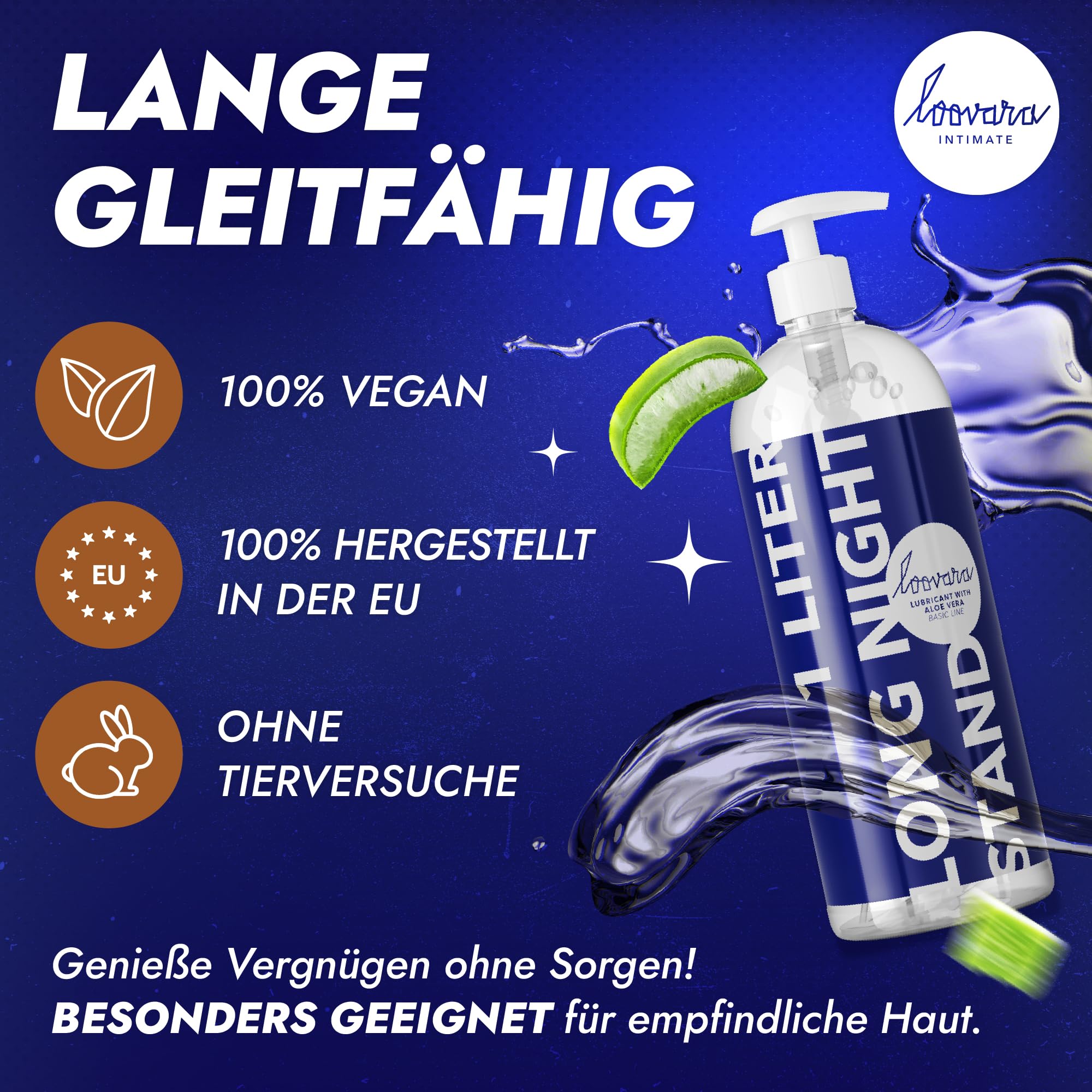 LOOVARA Gleitgel Sensitiv 1000ml mit Aloe Vera auf Wasserbasis