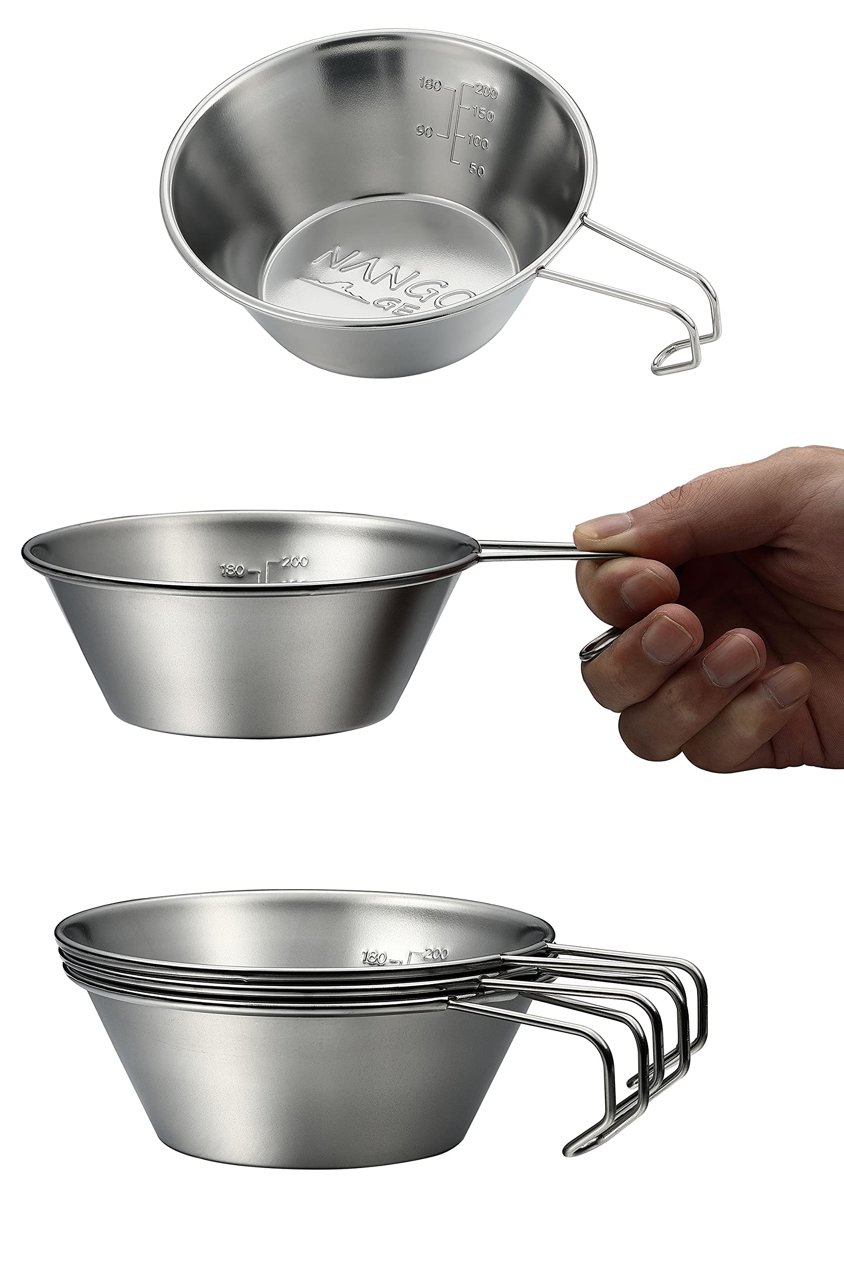 Amazon.com: NANGOGEAR 3pcs Set Stainless Steel Camping