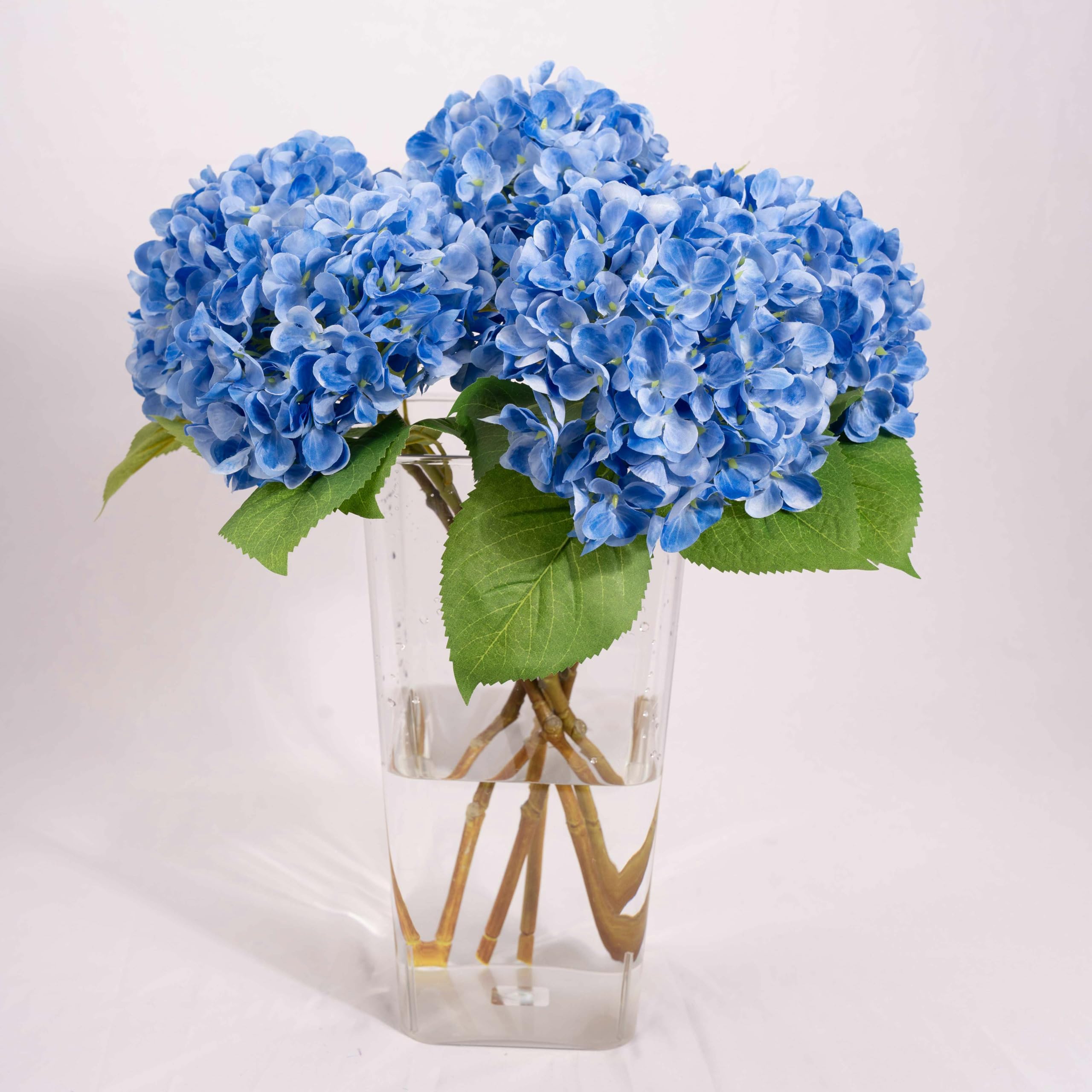 IPLNTS 5PCS 18.5” Artificial Hydrangea Hydrangea Silk Flowers Bouquet Faux Hydrangea Stems Wedding Party Table Decorations Centerpieces Home Decor