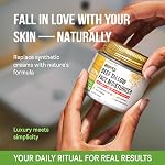 Beef Tallow Face Cream - Grass Fed Tallow and Honey Balm, All Natural Skin Care Moisturizer with Hyaluronic Acid - Day & Night Beef Tallow for Face, Dry and Sensitive Skin, Glass Jar 2.25 oz