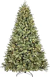 Árvore de Natal artificial pré-iluminada de 1,8 m com pontas de ramo misto de 1032 PE e PVC, 300 luzes brancas quentes, árvores de Natal falsas de abeto premium articuladas, verde, base