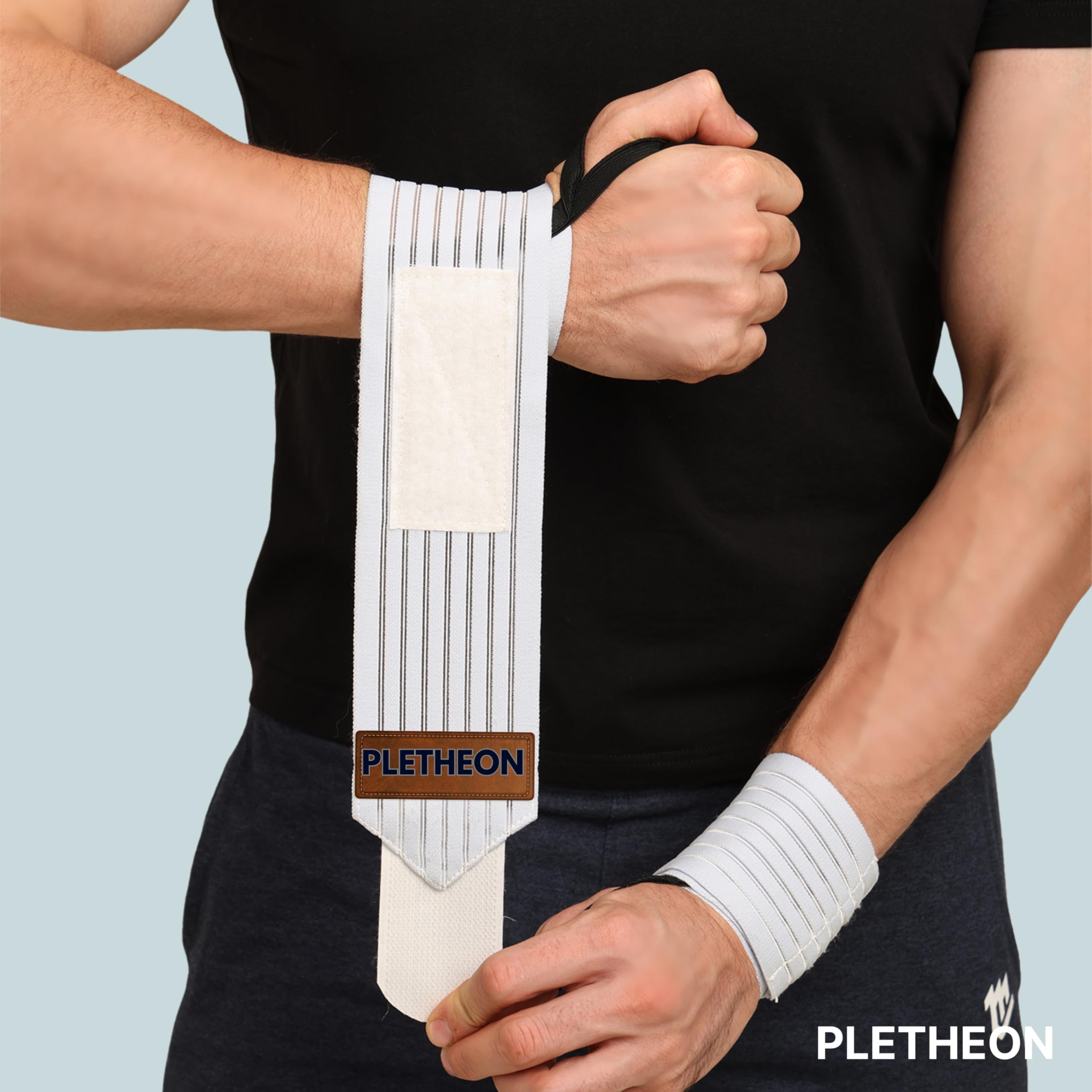 PLETHEON Wrist Support Band for Gym, Workout & Weightlifting | Adjustable Wrist Strap for Men & Women | Pain Relief & Wrist Stability for Fitness & Sports (VENTILATED WHITE) - Image 7 thumbnail