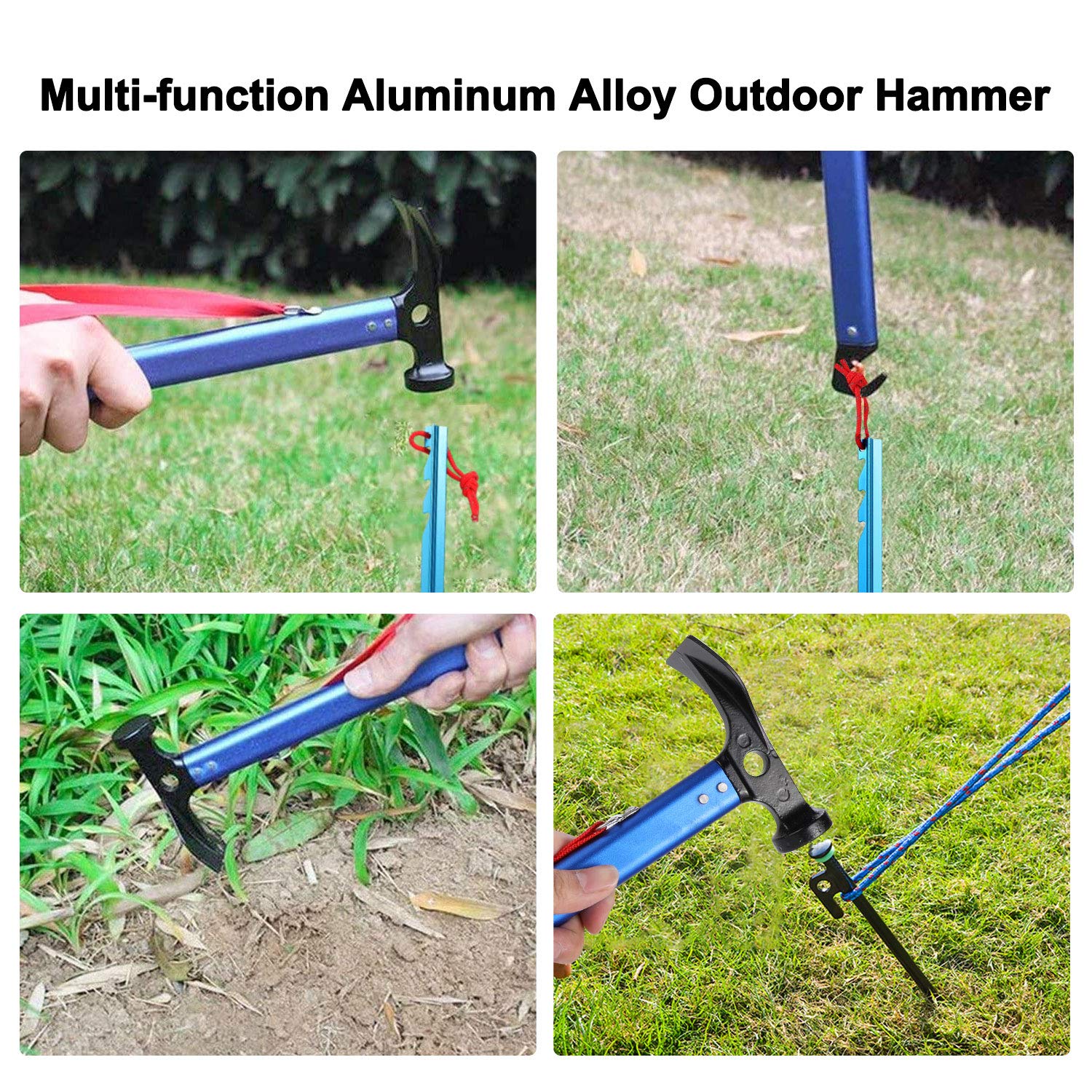 TAGVO Marteau de Camping de, Marteau de Tente en Aluminium Multifonctionnel de Camping de Mallet avec Le solvant de Tente