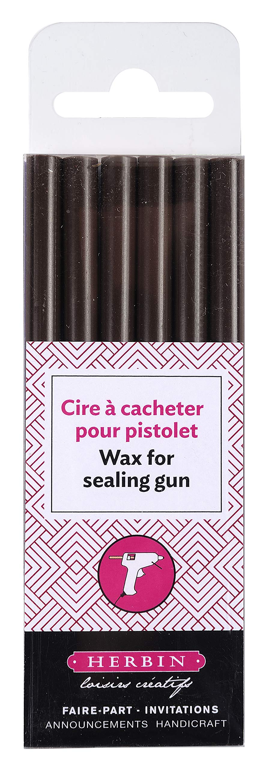 Herbin 35840T - Pack of 6 special wax sticks for Was Guns, Chocolate