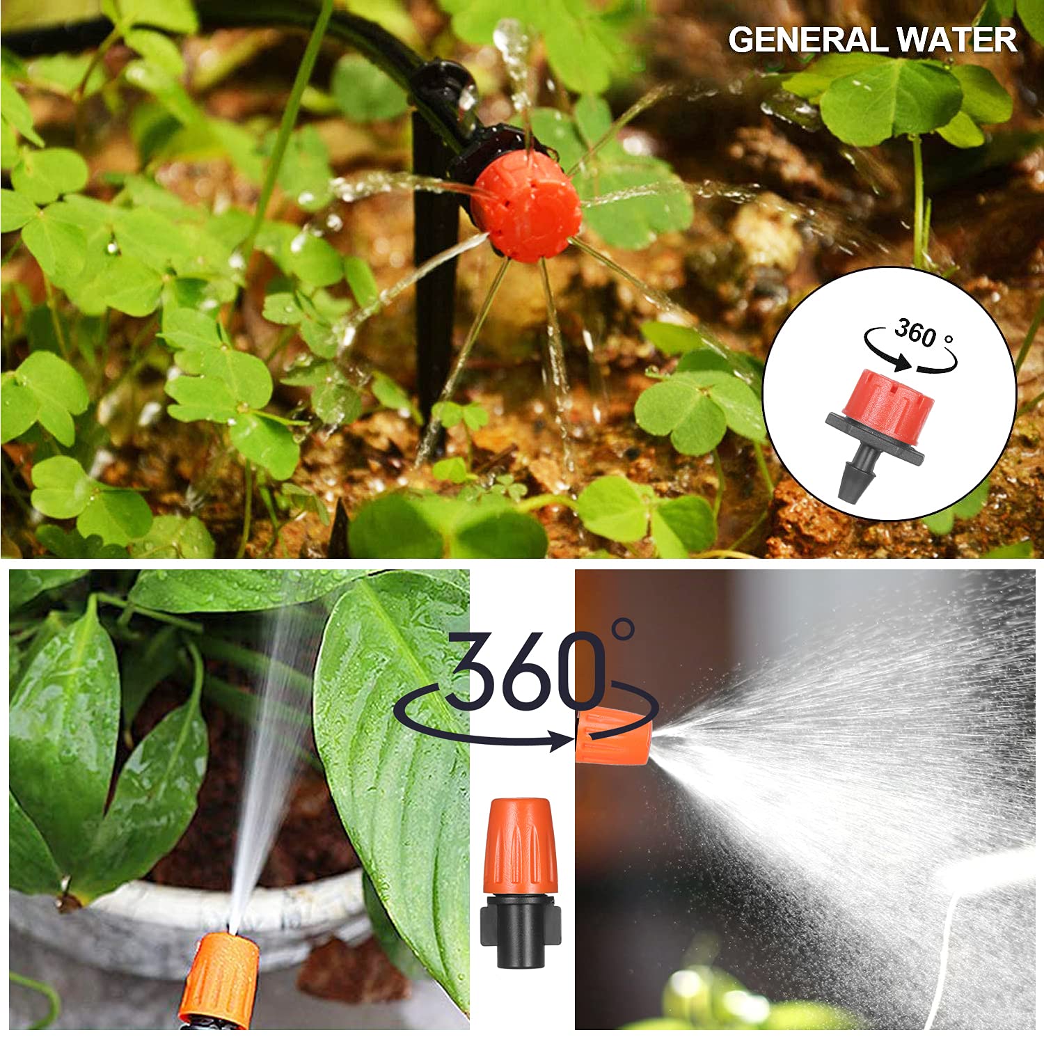 Kit di irrigazione a goccia fai da te con timer elettronico automatico ugelli nebulizzatori gocciolatori e tubi per giardino prato patio