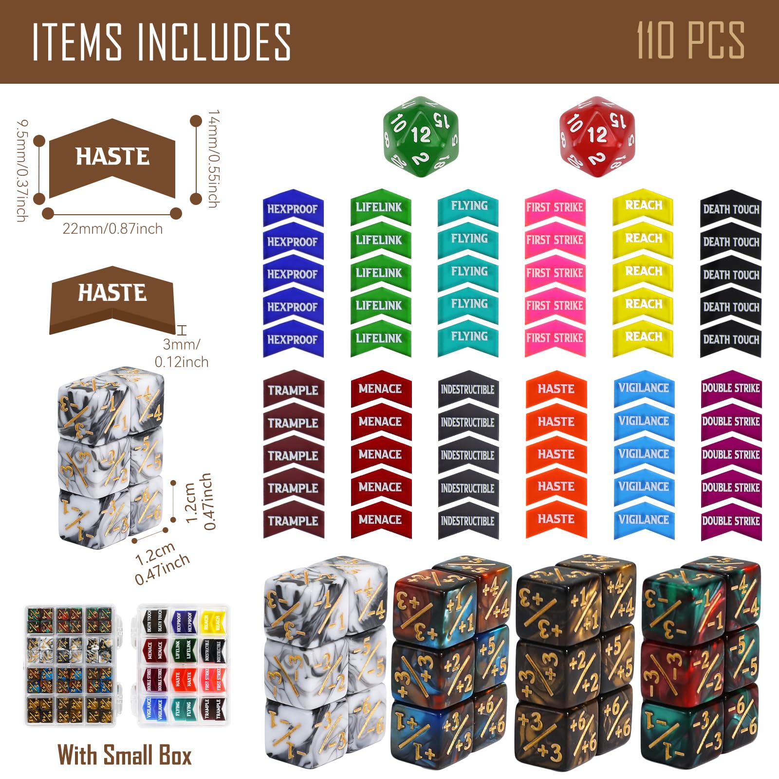 Set De 123 Contadores De Madera MTG – Habilidades Y +1/+1 Para Magic The Gathering, Cortados Con Láser