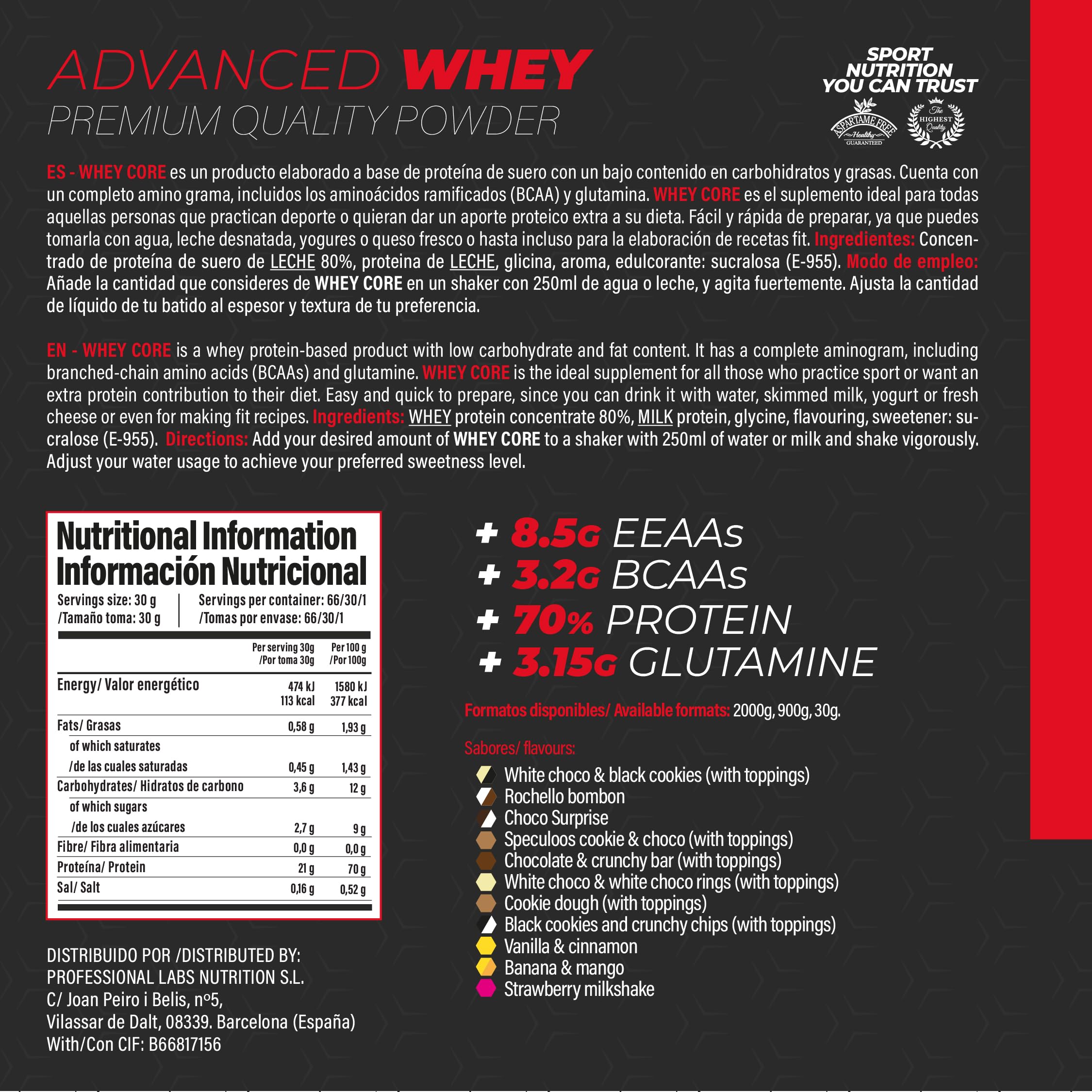 Procell Proteinas Whey 2kg (Chocolate) Zero Azúcar, 21g de Proteina, 66 Servicios Whey Protein Concentrado y Aislado de Suero - Proteinas para Masa Muscular en Polvo para Batidos