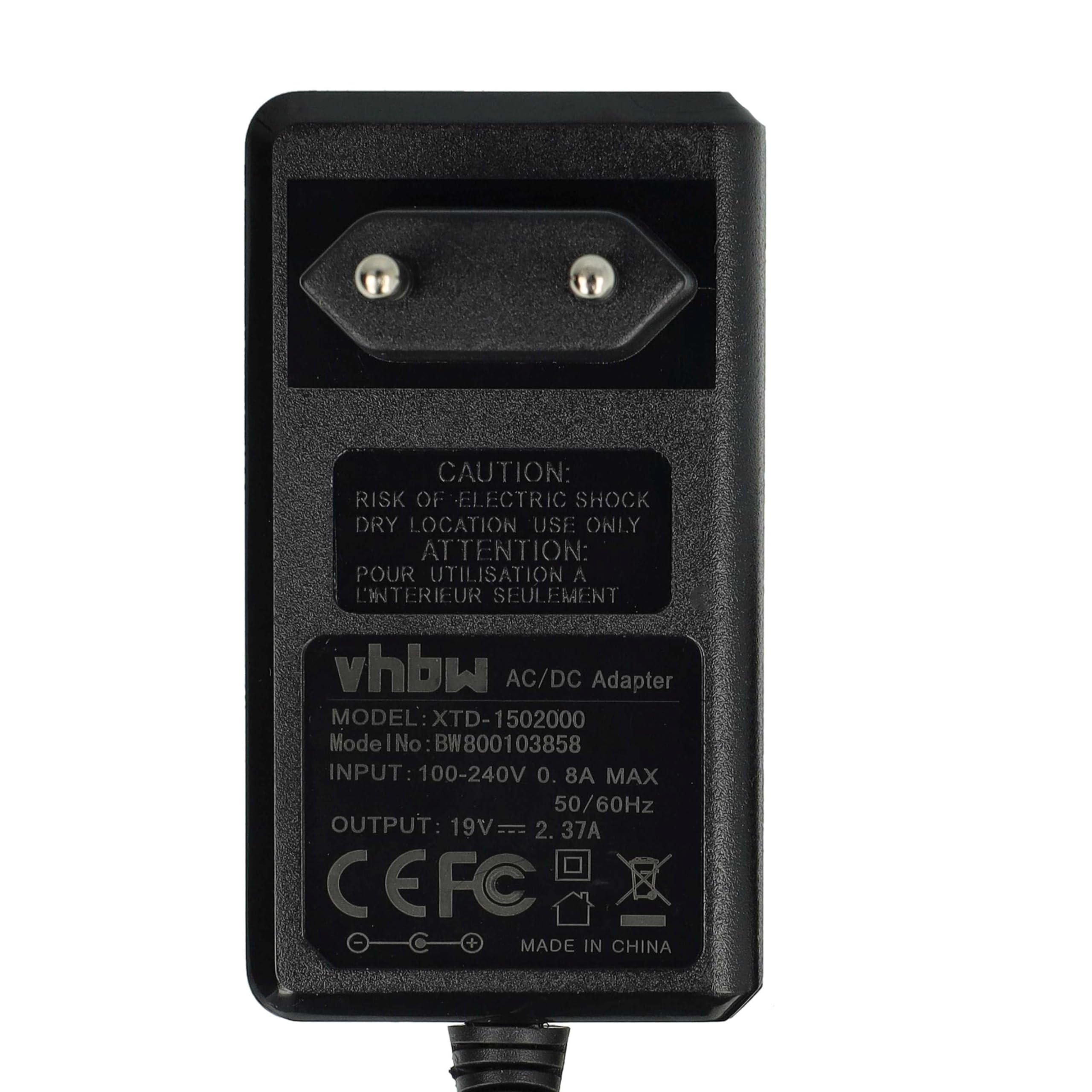 Vhbw Alimentatore 45W Per Notebook Asus Zenbook UX21E, UX30 – Caricabatterie 220V Con Spina 3x1.1mm, Sostituisce ADP-40M, 90-XB34N0PW00000Y