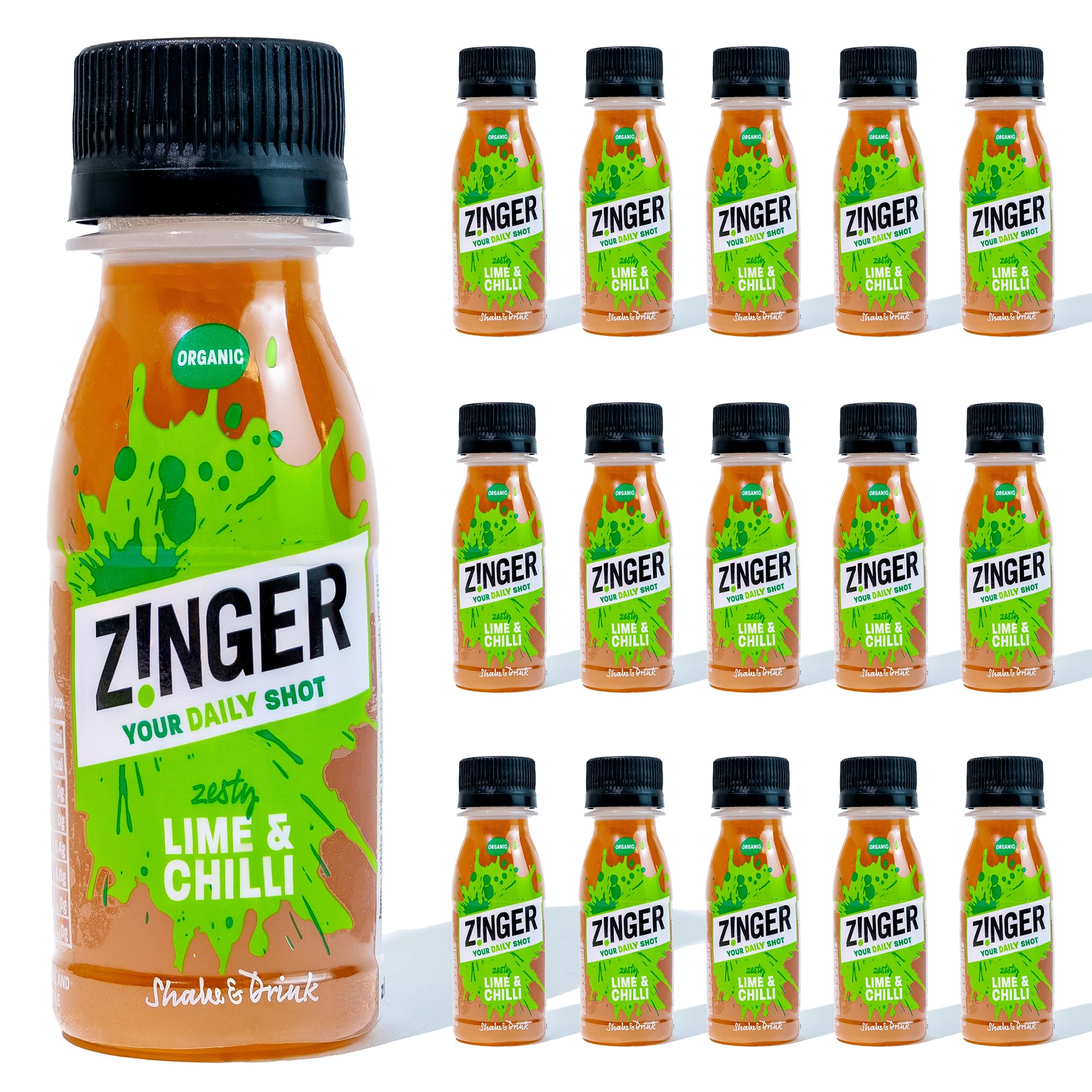 Lime and Chilli Shots (15x70ml) | Refreshing Spicy Kick | Organic Ingredients, Vegan and Gluten Free | No Added Sugar