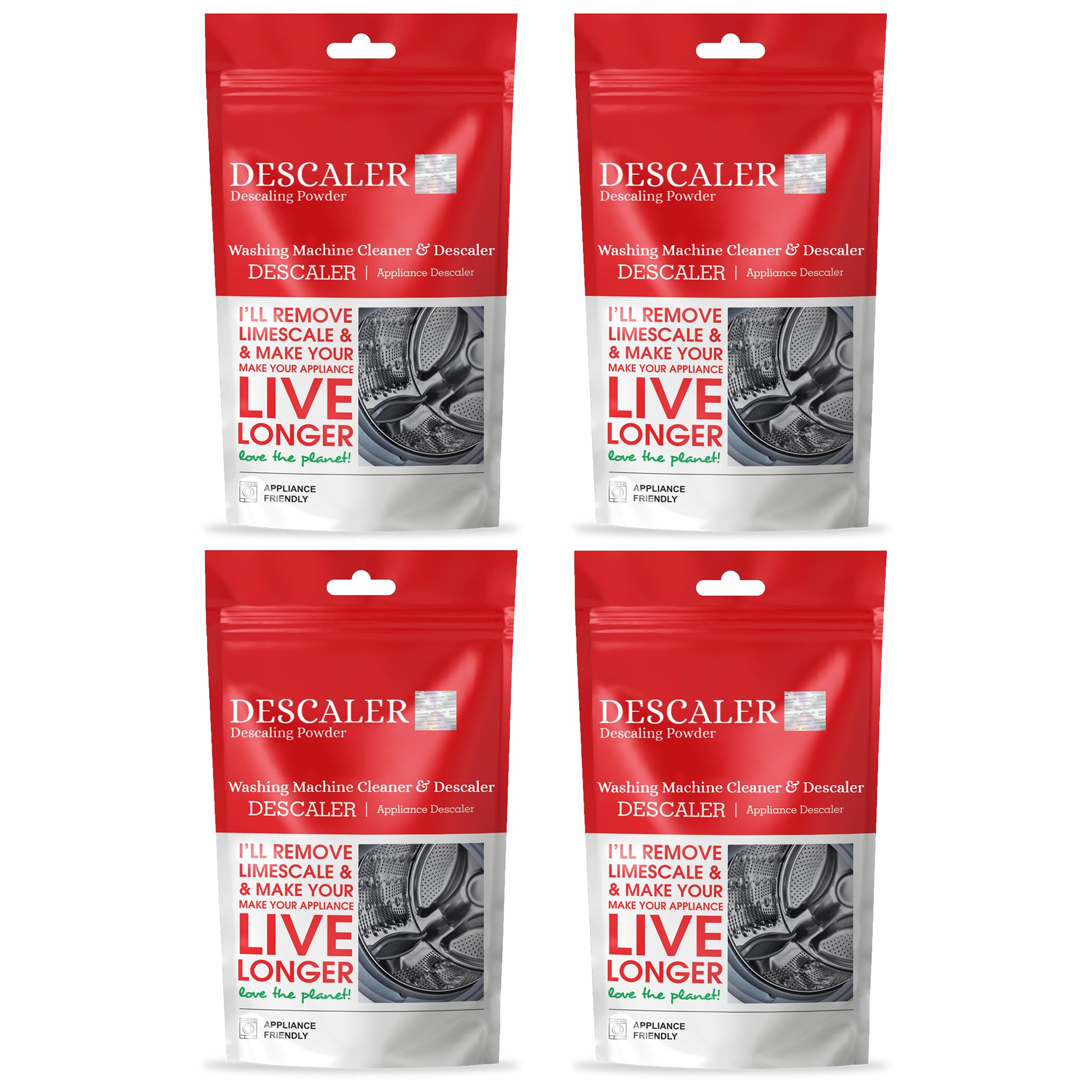 Washing Machine Cleaner Descaling Powder for Front Load and Top Load Washing Machines, Descaling Powder For Washing Machine Drum Cleaner Pack of 4 (100 Gm/Pack)