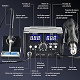 CREWORKS 2 en 1 Station de Soudage 8582D avec Pistolet à Air Chaud 750W Fer à Souder 75W 200-480℃ Affichage LED Numérique - 6