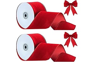 Lyrow Thick Red Christmas Ribbon