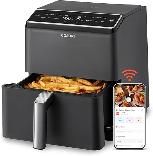 COSORI Dual Blaze Smart Air Fryer Oven, 6.4L, No Shaking Double Heating...