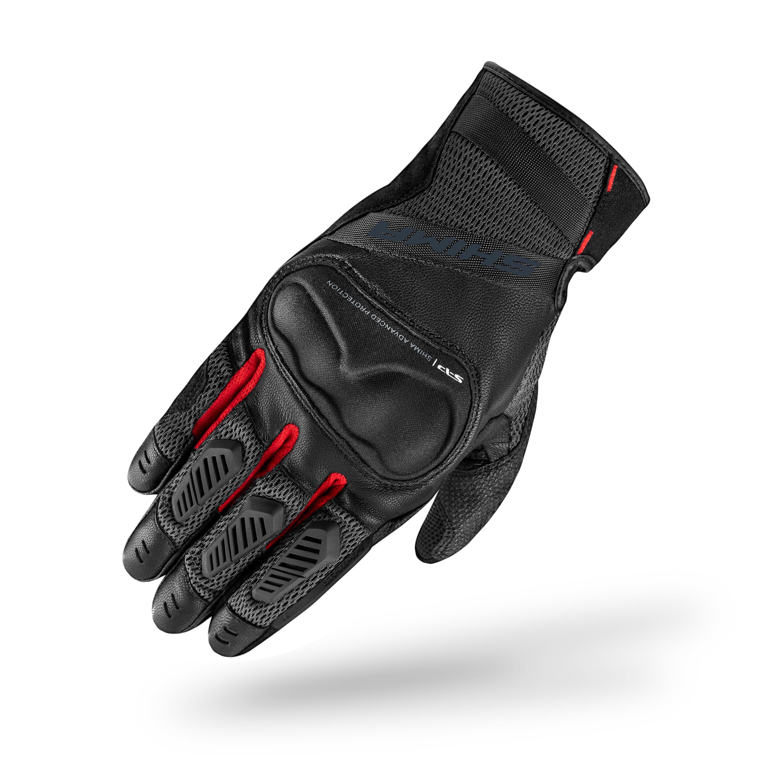 SHIMA HERO GLV Guanti Moto Estivi Uomo Pelle Lungo Ventilato Perforato Omologati Guanto per Motocicletta Touchscreen Ventilata Scooter Protettore Rinforzato Abbigliamento Racing (Uomini, Rosso, XL)