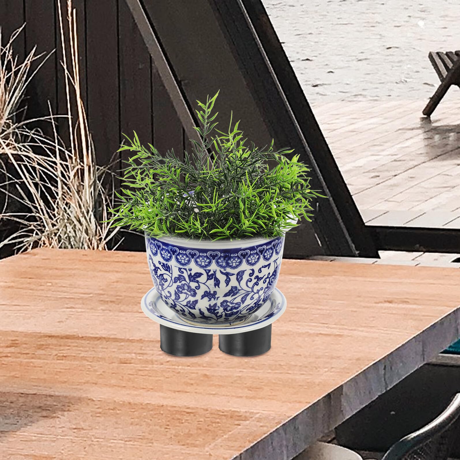 Toyvian 8 Stück Runde Füße für Blumentöpfe aus Schwarzem Gummi Stoßfeste Topfaufzüge mit Anti Rutsch Funktion für Rasen und Gartenbereich