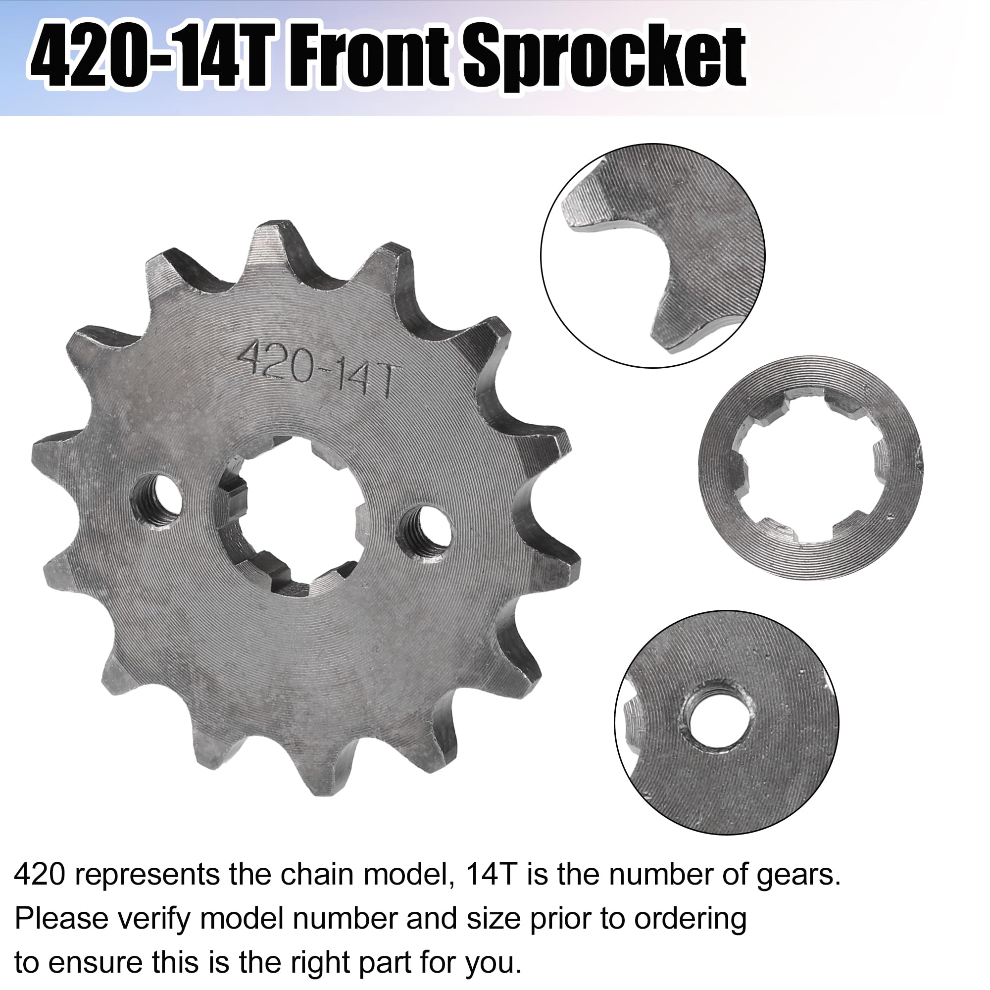 QUARKZMAN 1 Set 420 14T 17mm Piñón Delantero de Motor para Motocross Bike ATV