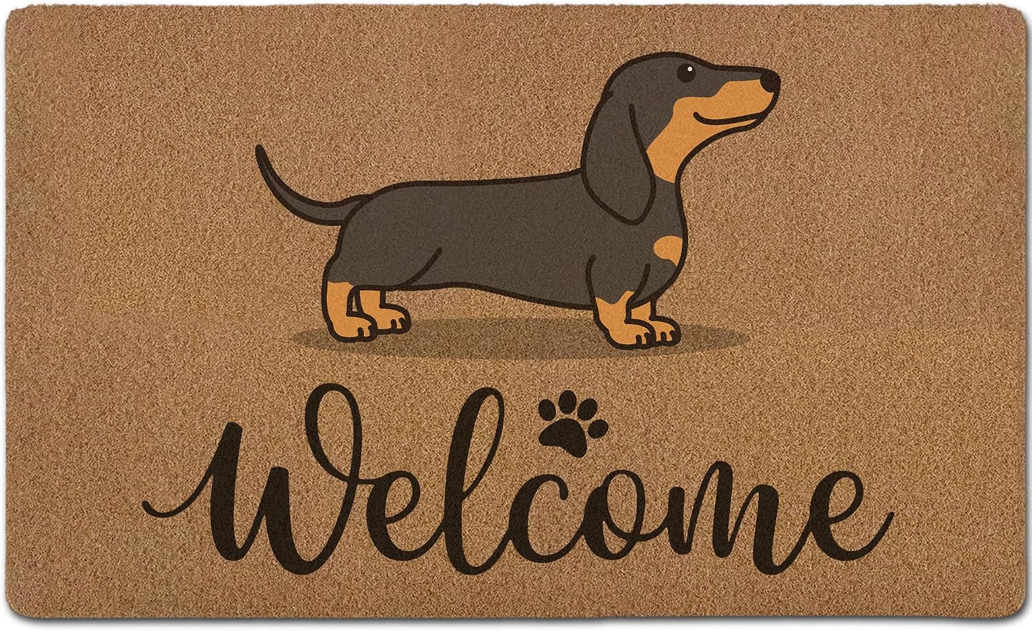 Funny Cute Dachshund Door Mats, Funny Welcome Front Door Mat Indoor Outdoor Entrance, Dog Owner Gift Artificial Coir Doormat Rugs for Patio Entry Kitchen Decor, 17x30 Inch