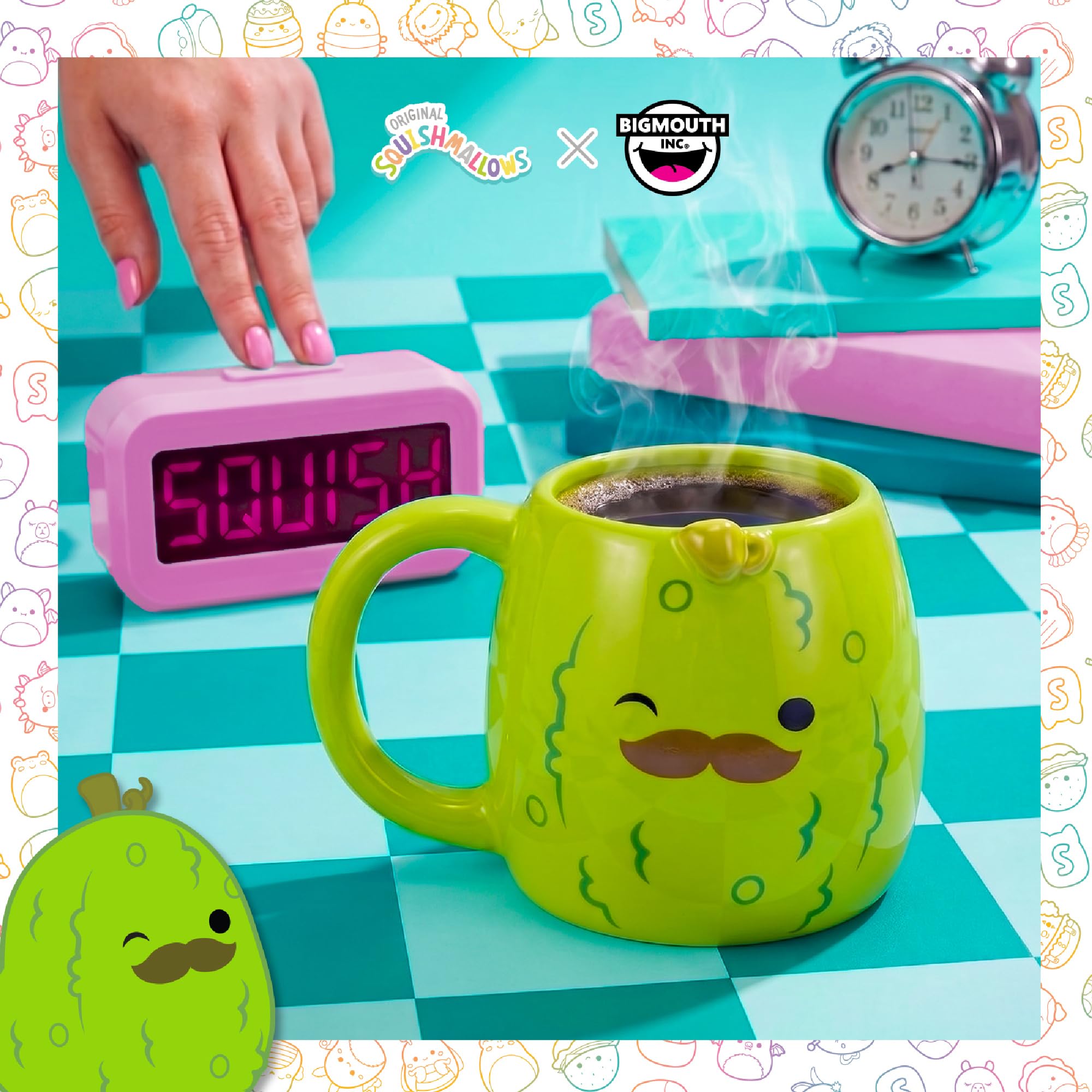 Amazon.com: BigMouth x Squishmallows Charles the Pickle Desktop