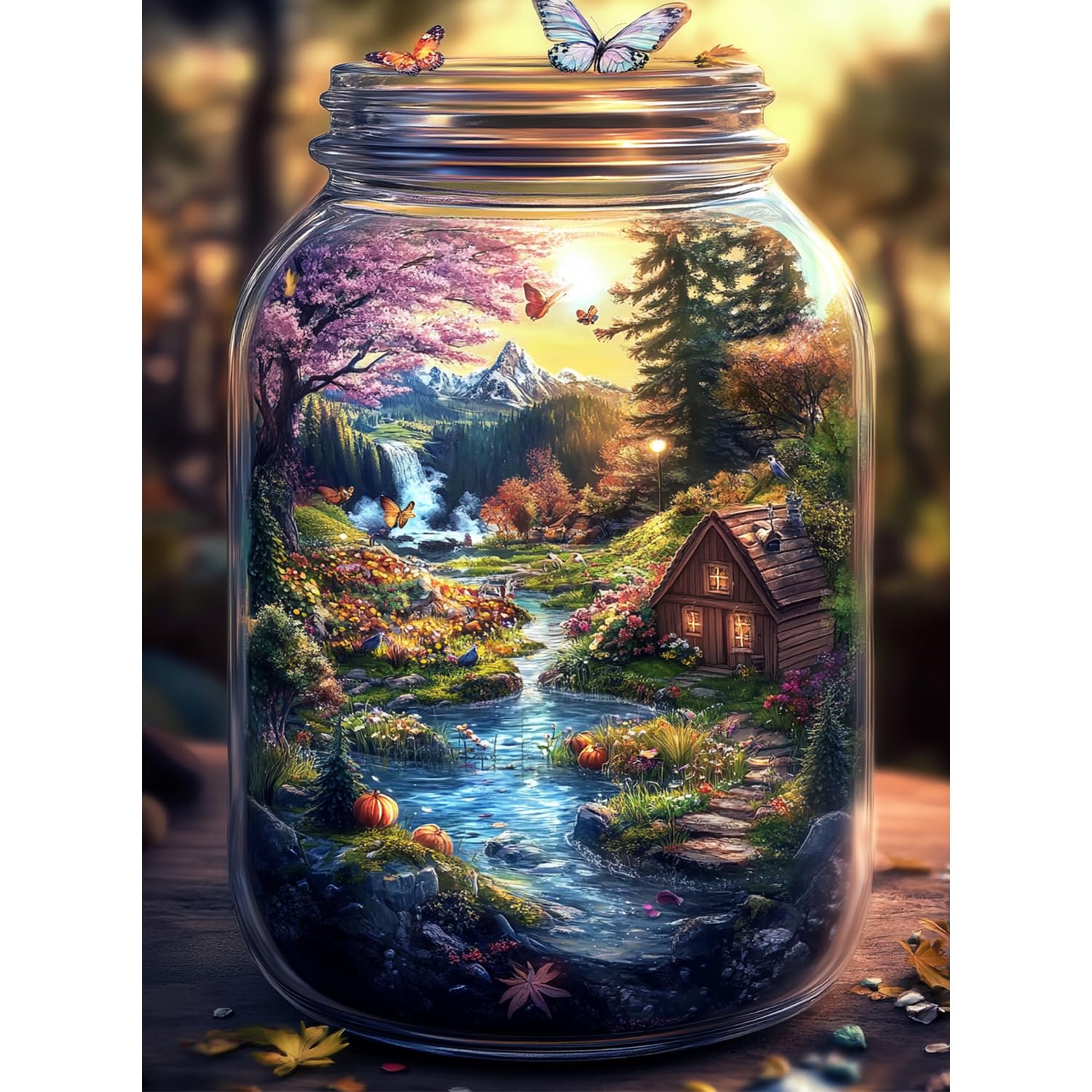 Yunlus Jigsaw Puzzles for Adults 1000 Pieces Impossible Hard Difficult Challenging Puzzles for Adults 1000pc Puzzle World in Bottle Nature's Dream Jigsaw Puzzle 1000 Pieces 28 x 20 inch