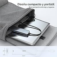 Vista 7 de Adaptador HDMI USB C Hub para MacBook Pro/Air, MOKiN 7 en 1 USB C Dongle con HDMI, lector de tarjetas SD/TF, puerto de datos USB C, 100 W PD y 2 USB