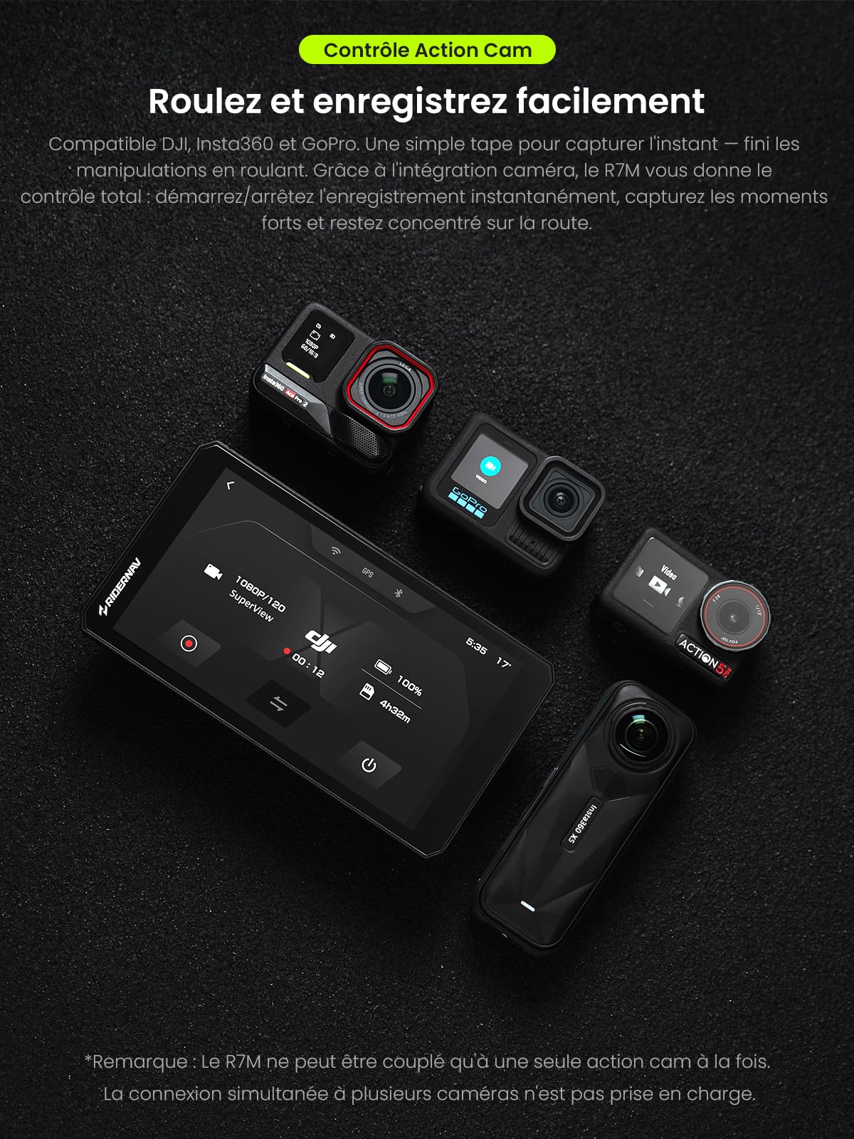 R7M 7" CarPlay et Android Auto sans Fil pour Motos BMW - Commande Native Wonder Wheel & Action Camera | Lecture des Données en Temps Réel (TPMS/RPM) | Mises à Jour OTA | GPS IP69K | Nav Pre