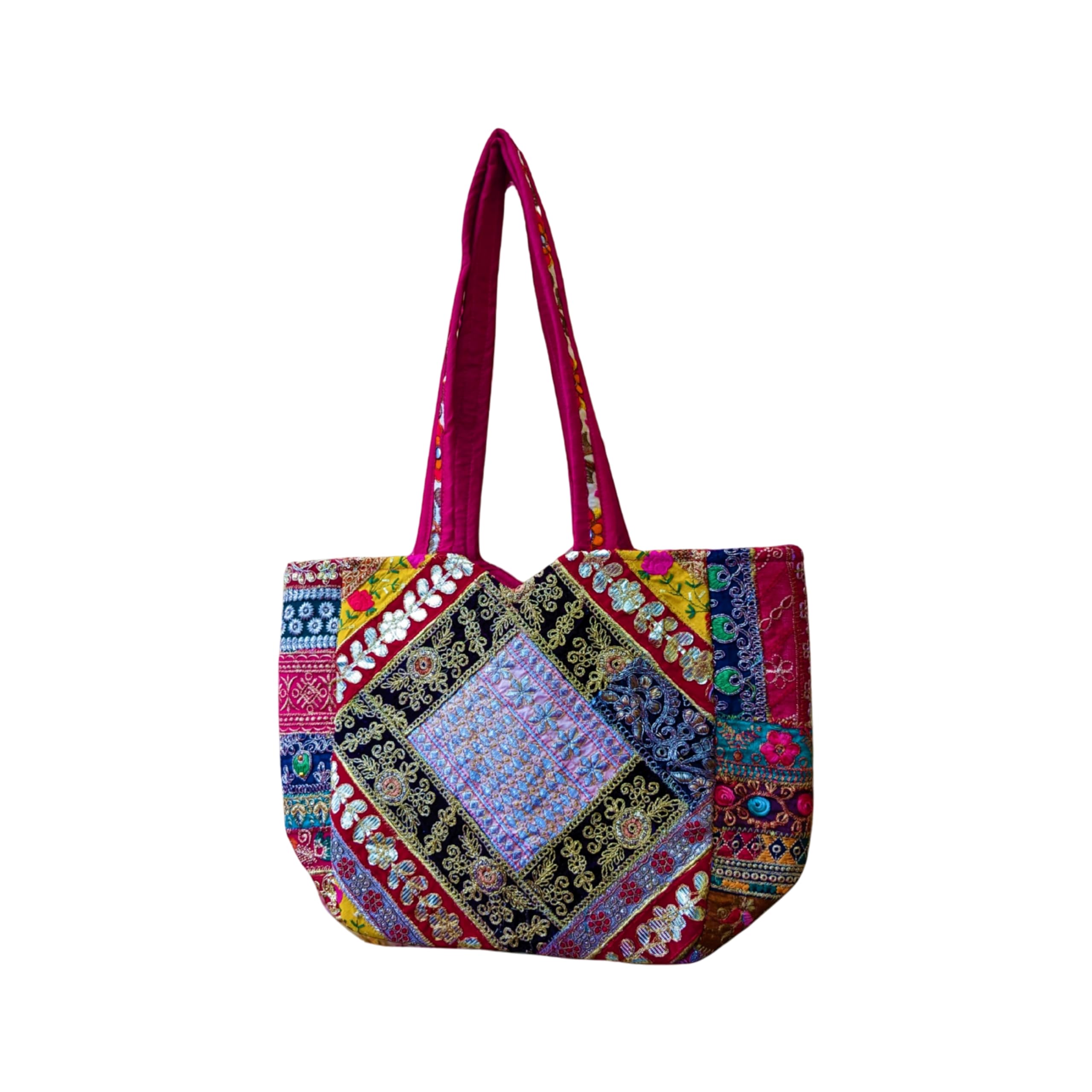 Sutliyan Handmade Double-Sided Patch Work Multicolor Regular Square Shape Tote Bag for Women (12 * 16 Inch) (B0D9TTFNRW) Amazon Price History, Amazon Price Tracker
