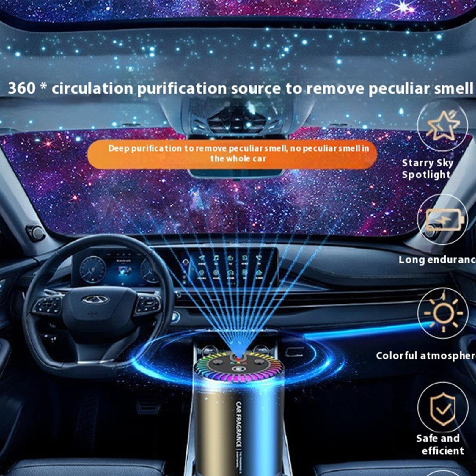 Diffuseur de parfum de voiture décoratif multifonctionnel intelligent