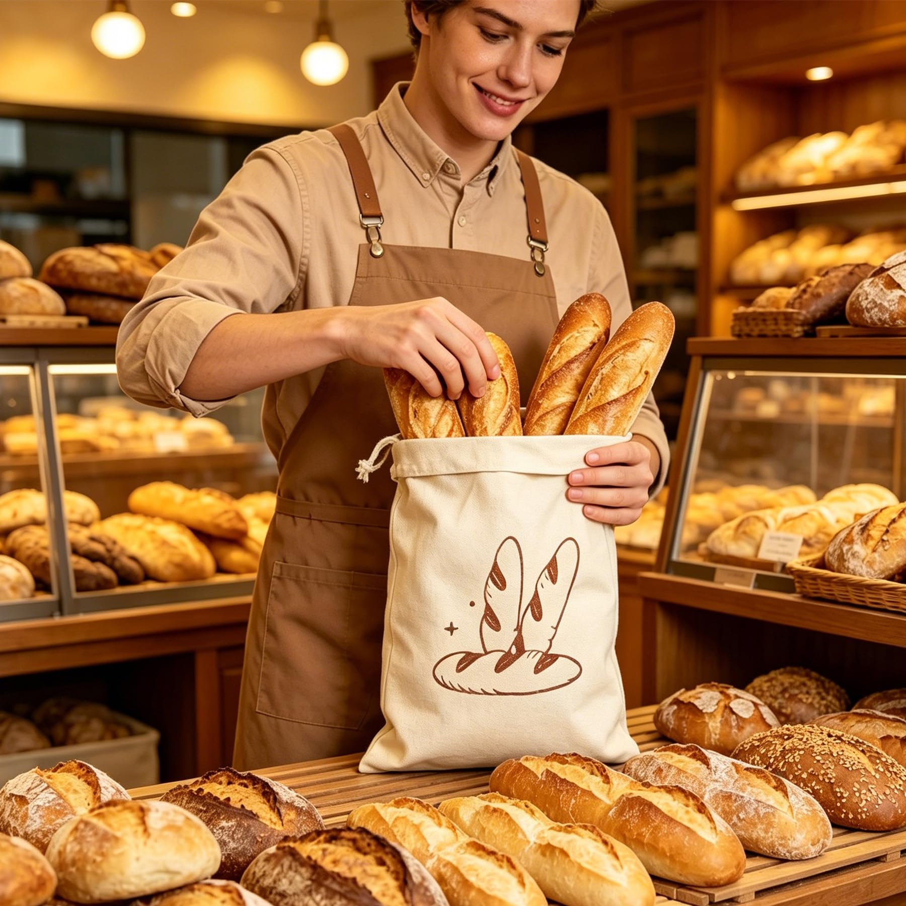 Set di cestini da lievitazione rotondi + ovali in rattan, set di base con sacchetto per baguette e 10 tasche per toast, accessori da forno per pane lievitato, stampo per pane per fermentare pasta di