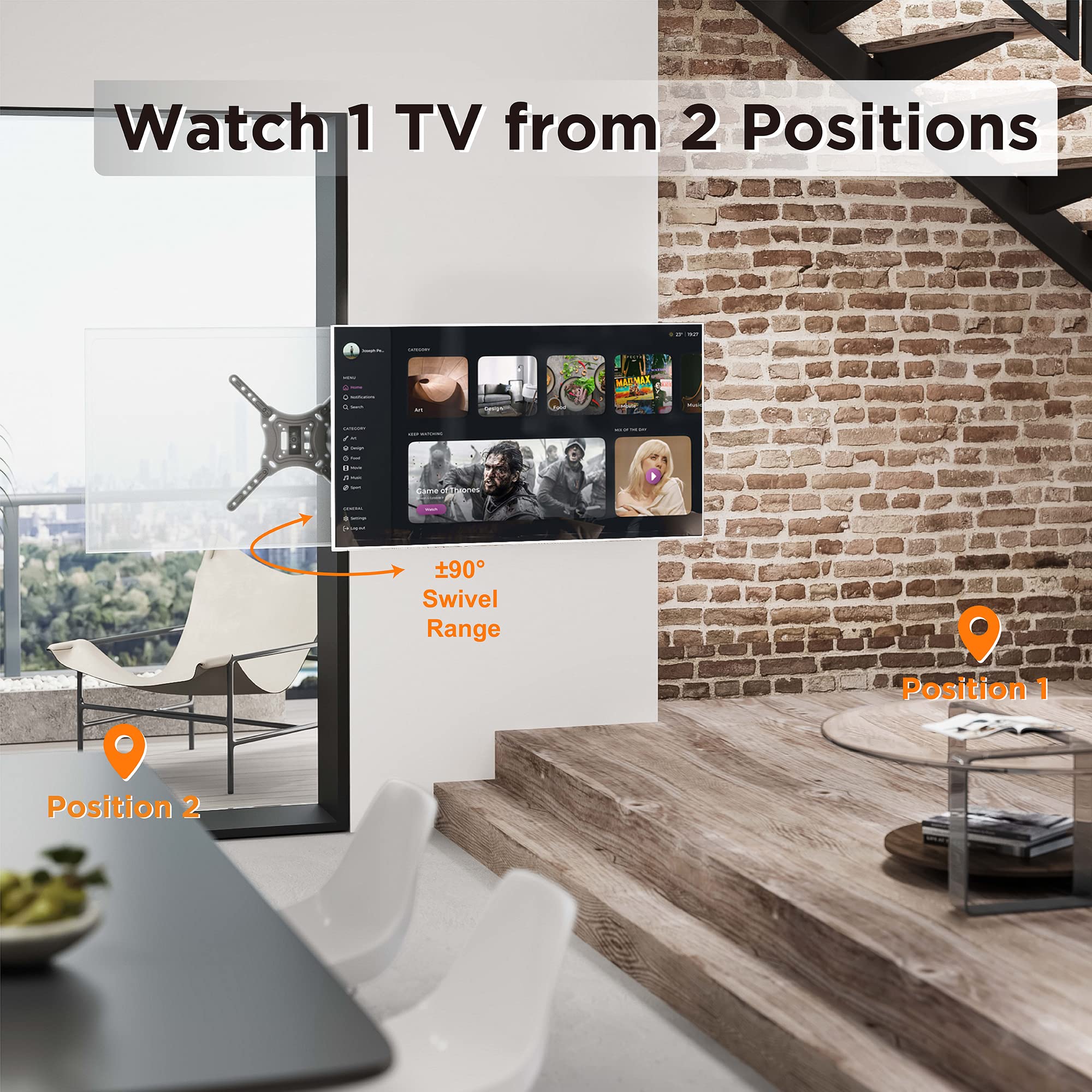ProHT Articulating TV Wall Mount TV Stand(05416) Full Motion for