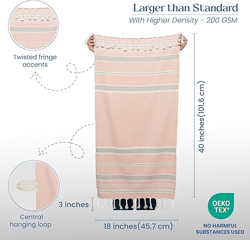 Miniatura 3 de The Fine Living Co. - Juego de 2 toallas de mano turcas, 100% algodón, toallas de mano de cocina y baño, toallas de mano decorativas para baño,