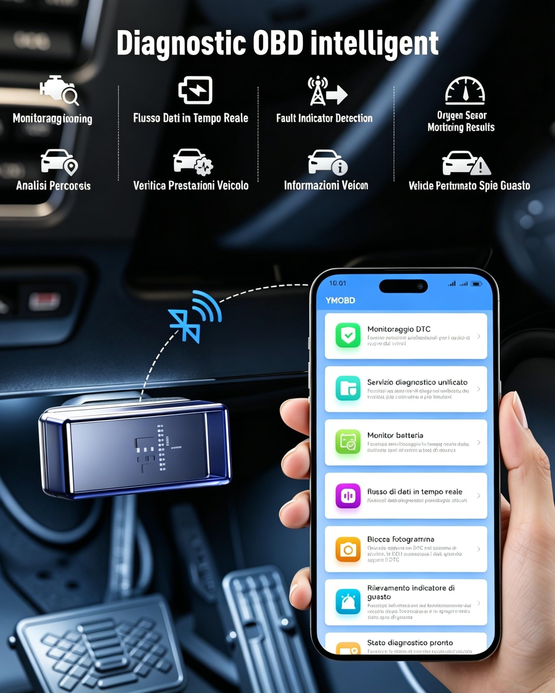 UTRAI 14-IN-1 Avviatore di Emergenza con Compressore, 8000A 150PSI Booster Avviamento Auto, Diagnosi OBD II, DC160W (Tutti Gas/12L Diesel), 12V Starter Batteria Auto con LED Torcia, 18W Power Bank