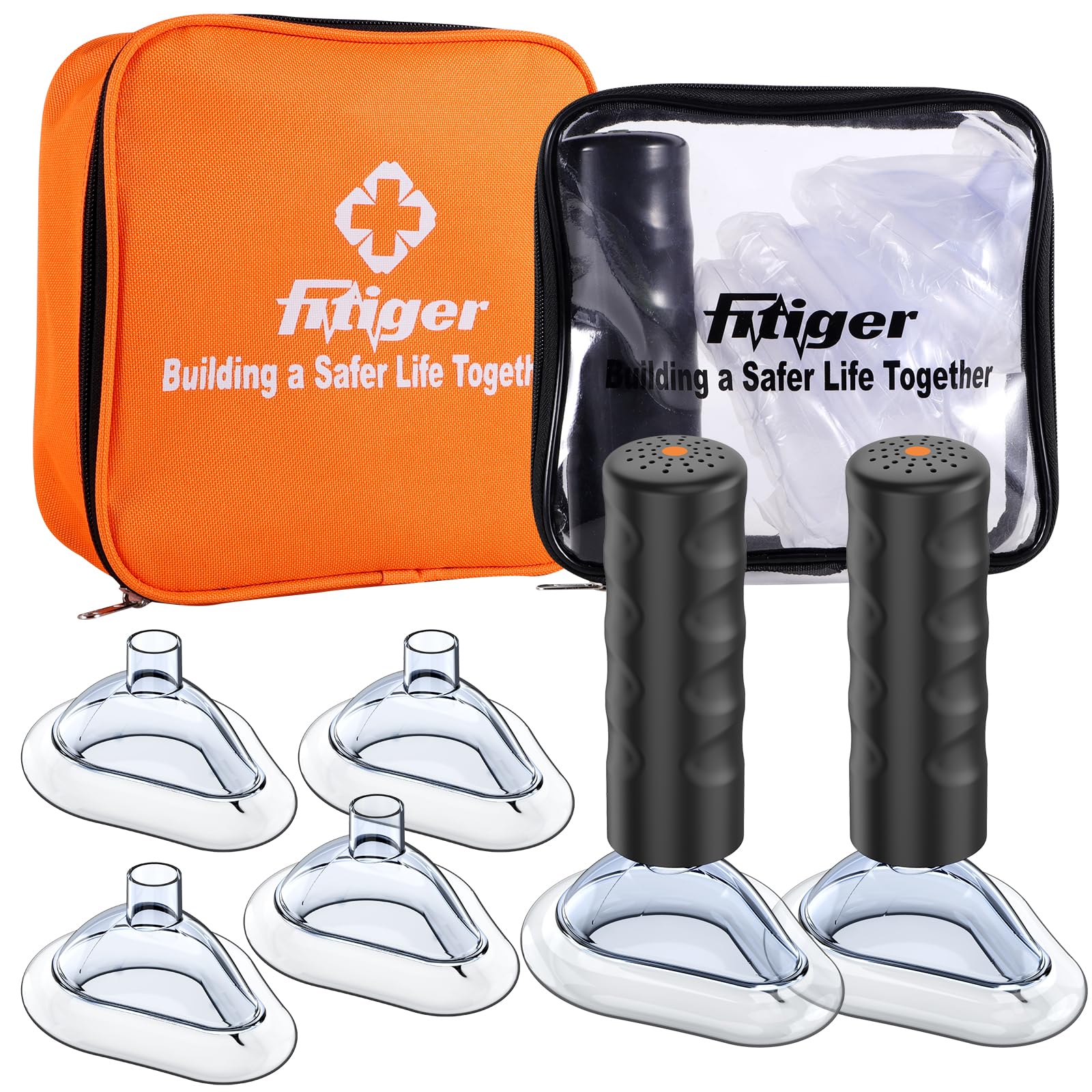 Choking Rescue Device (2 Pack), Anti Choking Device, First Aid Kit for Baby and Adults, Fitiger EasyPumpVac Pro Portable Airway Suction Device - Home Kit and Travel Kit Combo