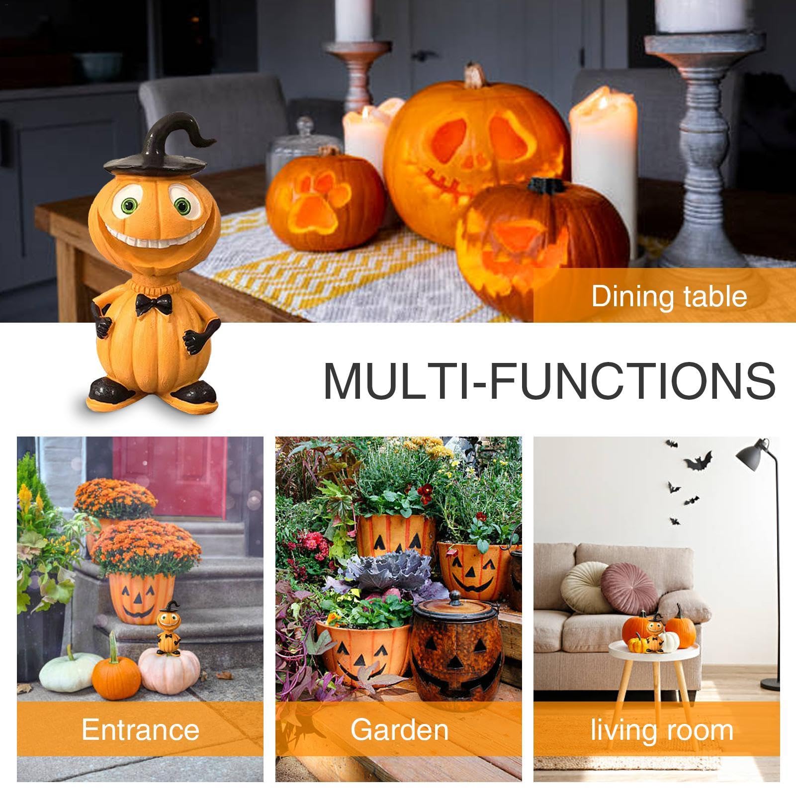 Süße Halloween-Kürbis-Figuren Aus Harz – 4-teiliges Set Für Deko, Aquarium & Garten – Gruselspaß Garantiert!