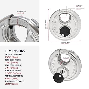 ABUS Diskus 20/70 Heavy Duty Stainless Steel Disk Padlock