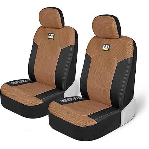 Cat® MeshFlex Automotive Seat Covers for Cars Trucks and SUVs (Set of 2) – Beige Car Seat Covers for Front Seats, Truck Seat Protectors with Comfortable Mesh Back, Auto Interior Covers