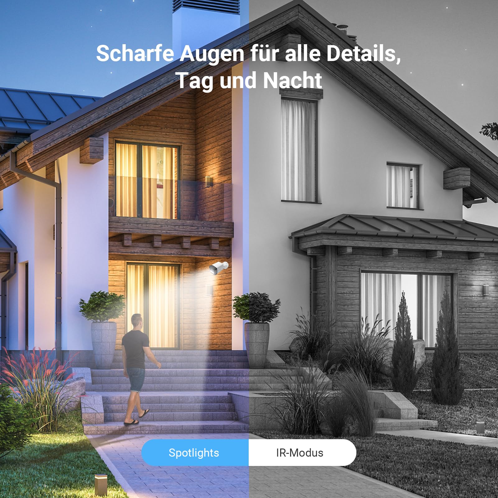 EZVIZ 4K Überwachungskamera aussen Sicherheitssystem, 4X 8MP PoE IP Kamera mit 2TB HDD NVR für 24/7 Aufzeichnung, Farbnachtsicht & Personen-/Fahrzeugerkennung, IP67, H3K PoE Kit