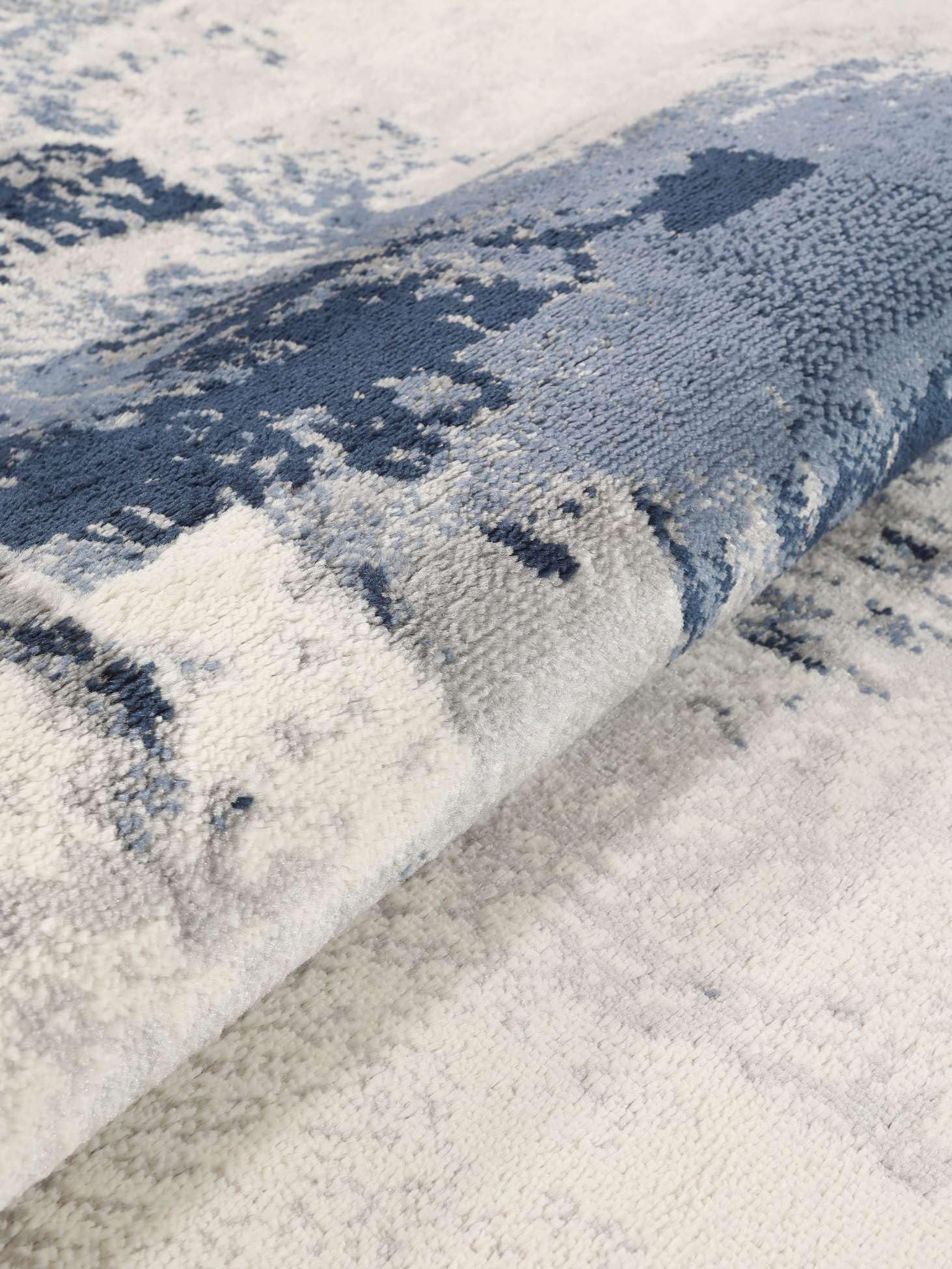 RugVista Mila Tapis, Ø 200 cm, Bleu/Gris